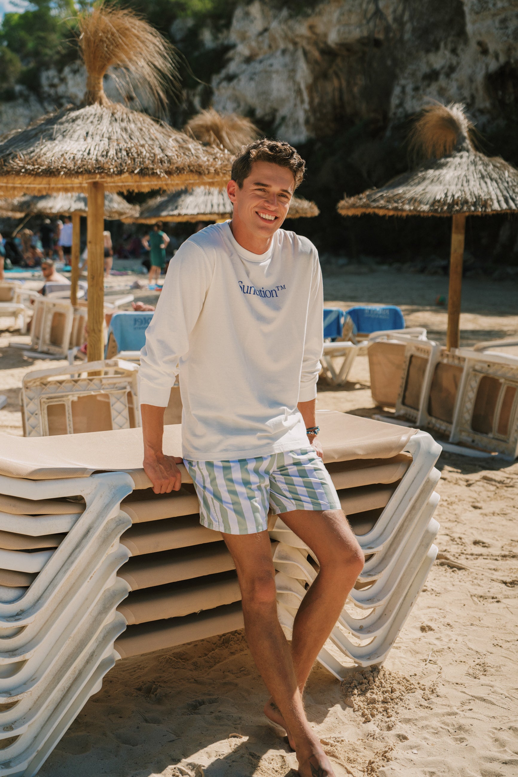NOAH relaxed longsleeve suncation | white