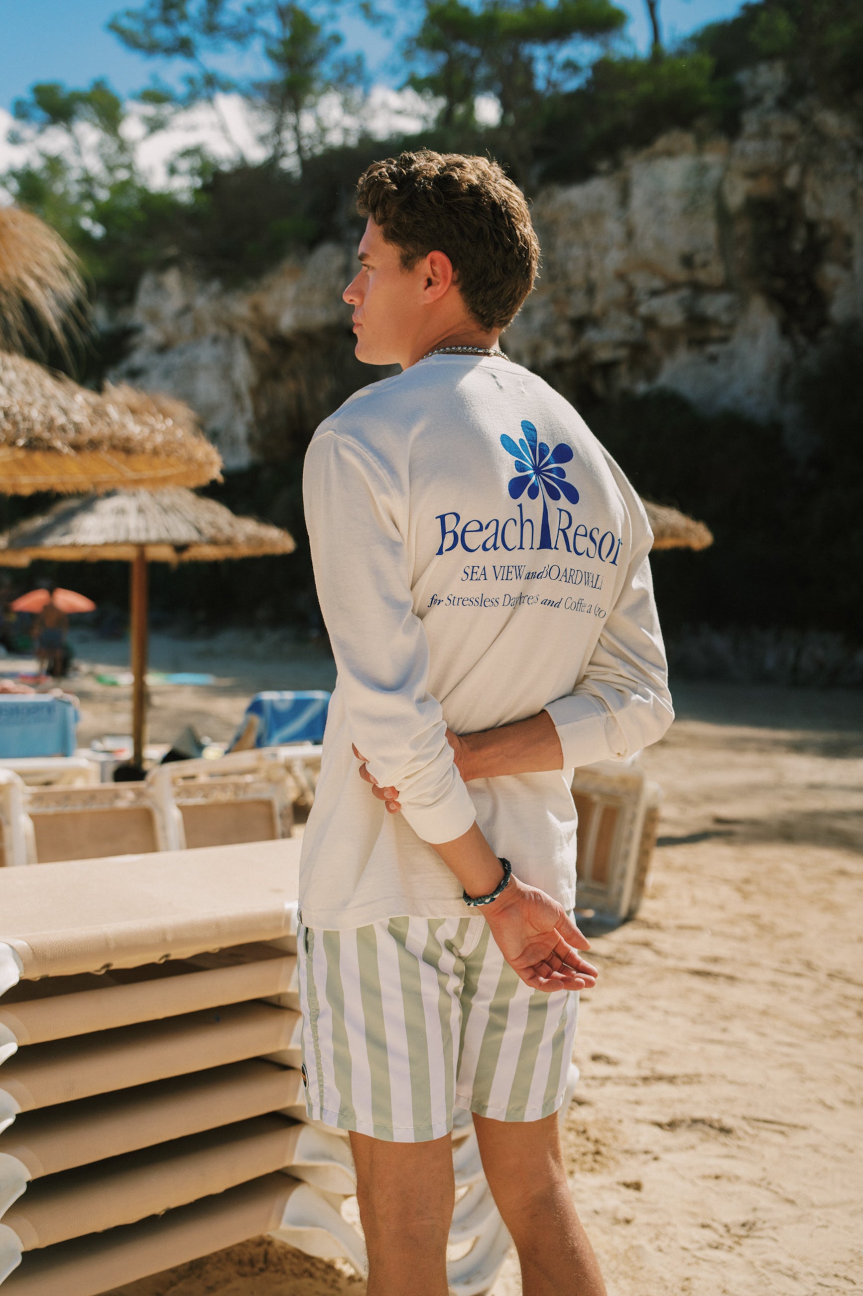 NOAH relaxed longsleeve suncation | white