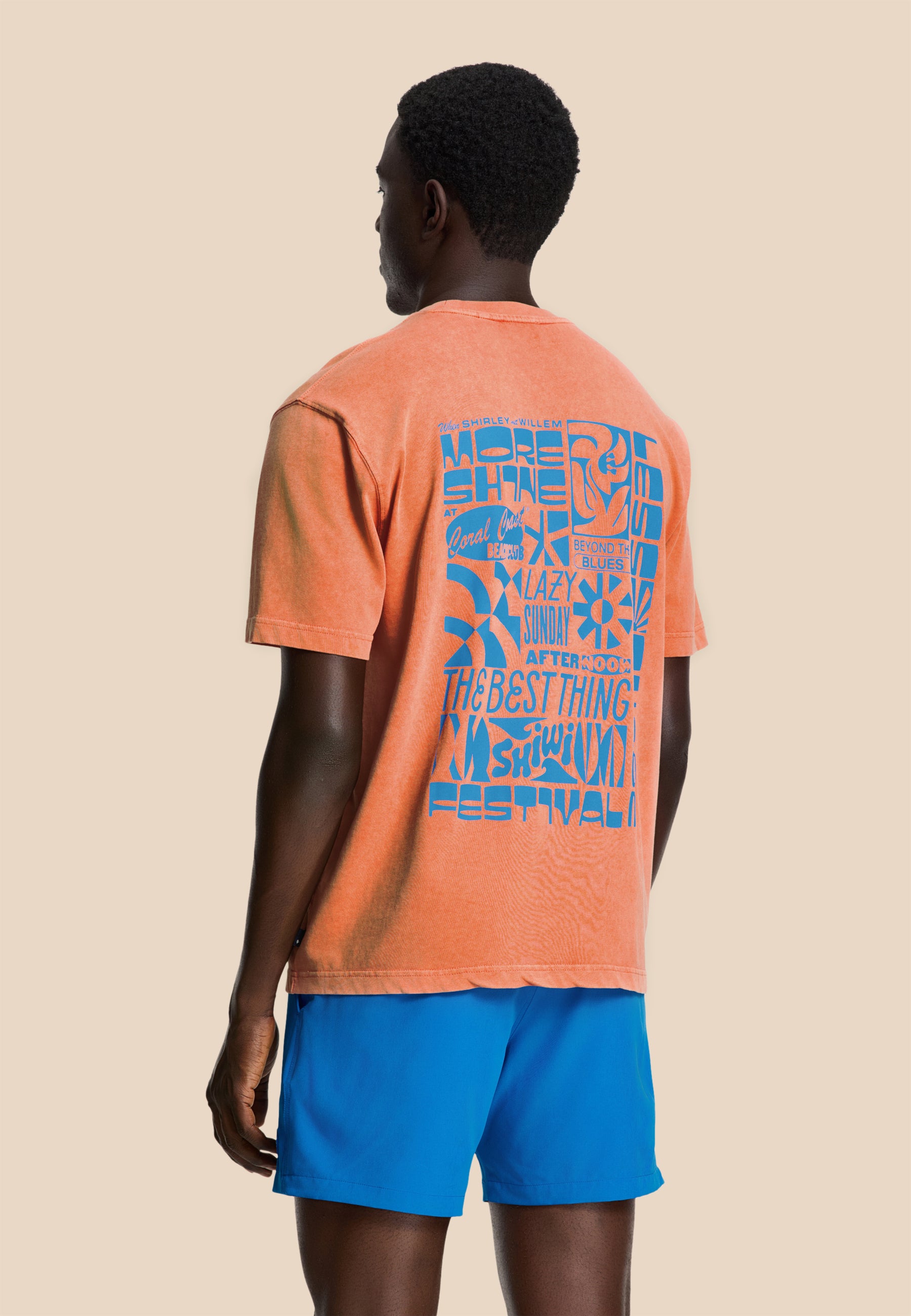 FINN relaxed t-shirt paradise block | orange coral