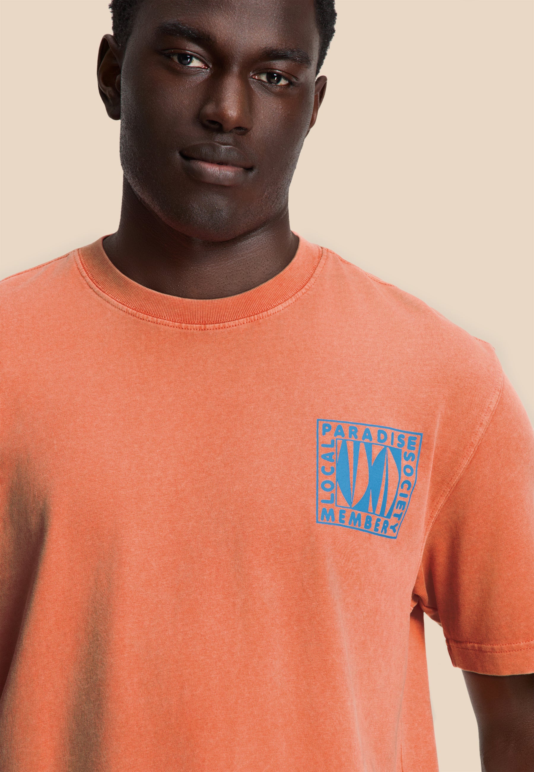 FINN relaxed t-shirt paradise block | orange coral