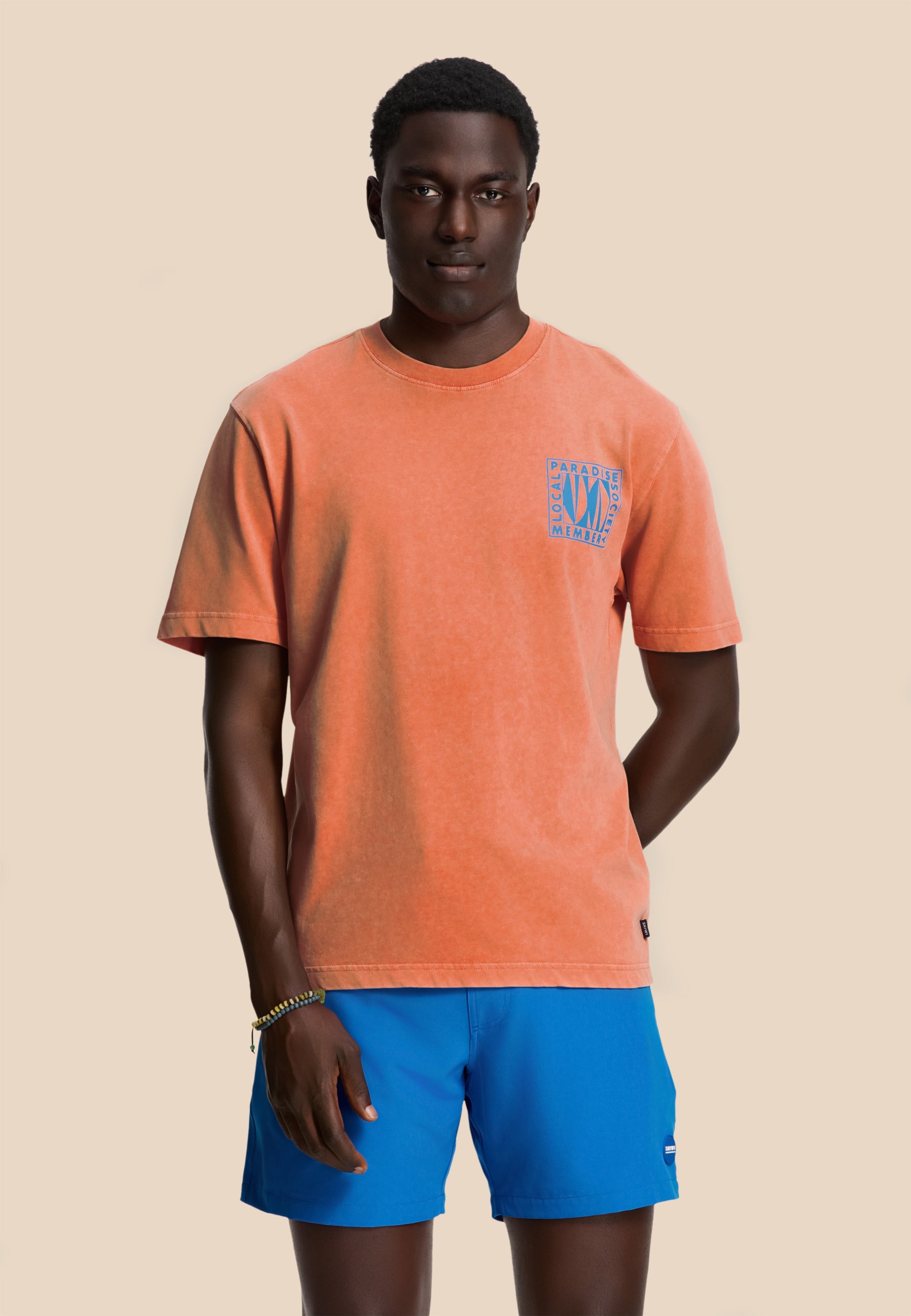 FINN relaxed t-shirt paradise block | orange coral