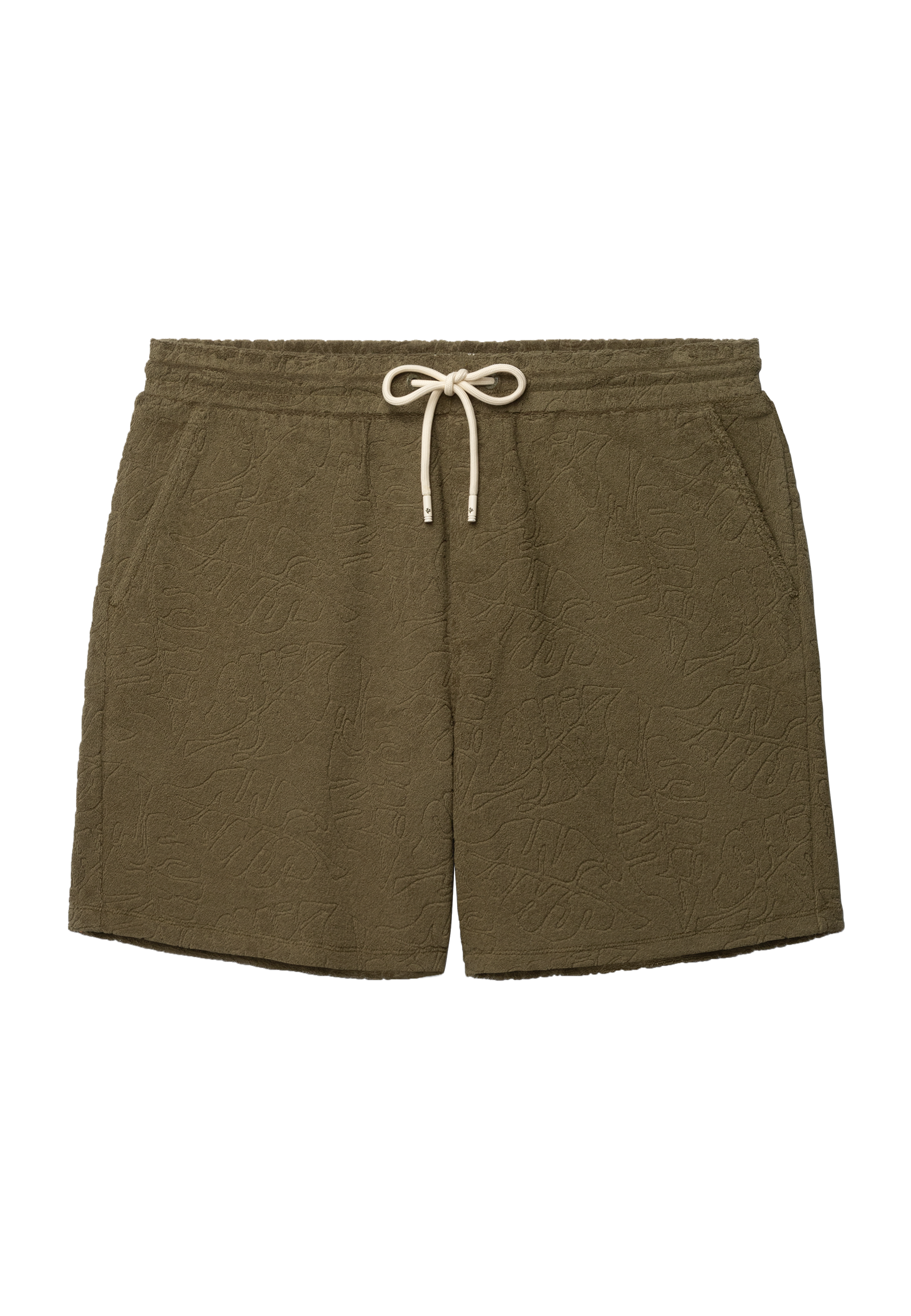 TONY jacquard leaves toweling shorts | green