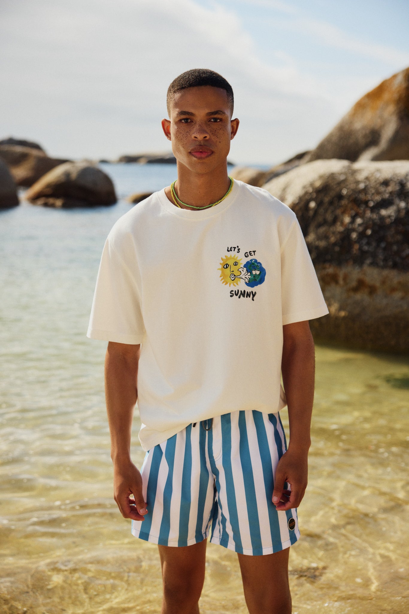 MIKE swim shorts broad stripe | canadian blue - Shiwi