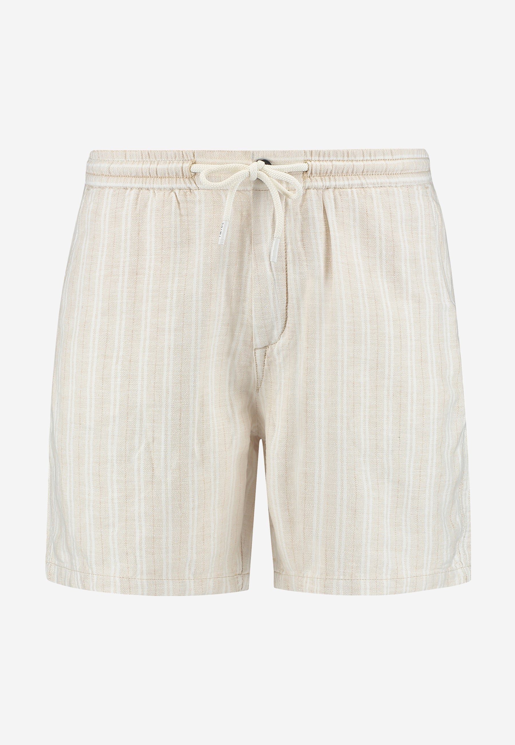 LEWIS linnen korte broek yarn dye stripes | beige