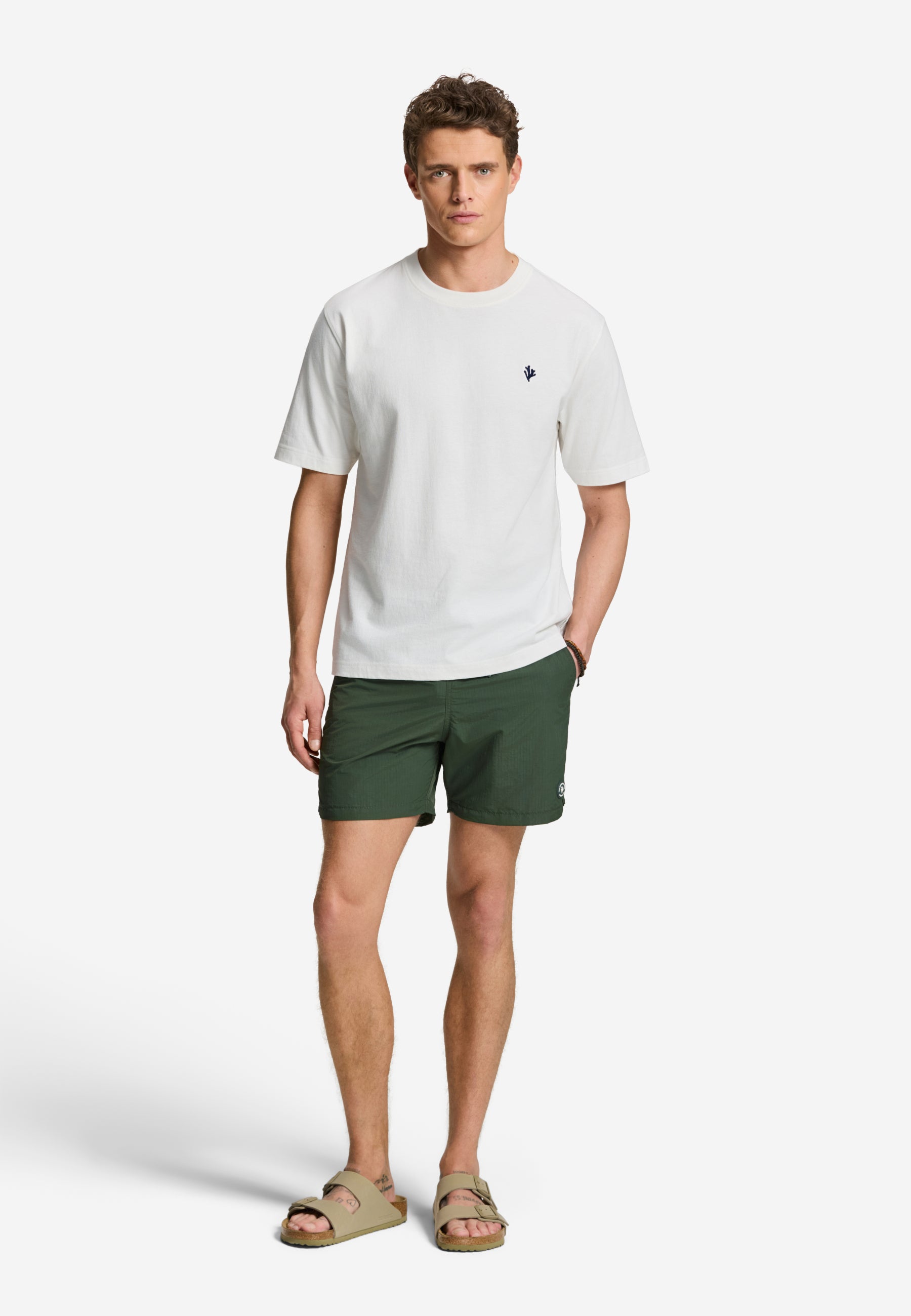 FINN relaxed t-shirt koraal logo | white