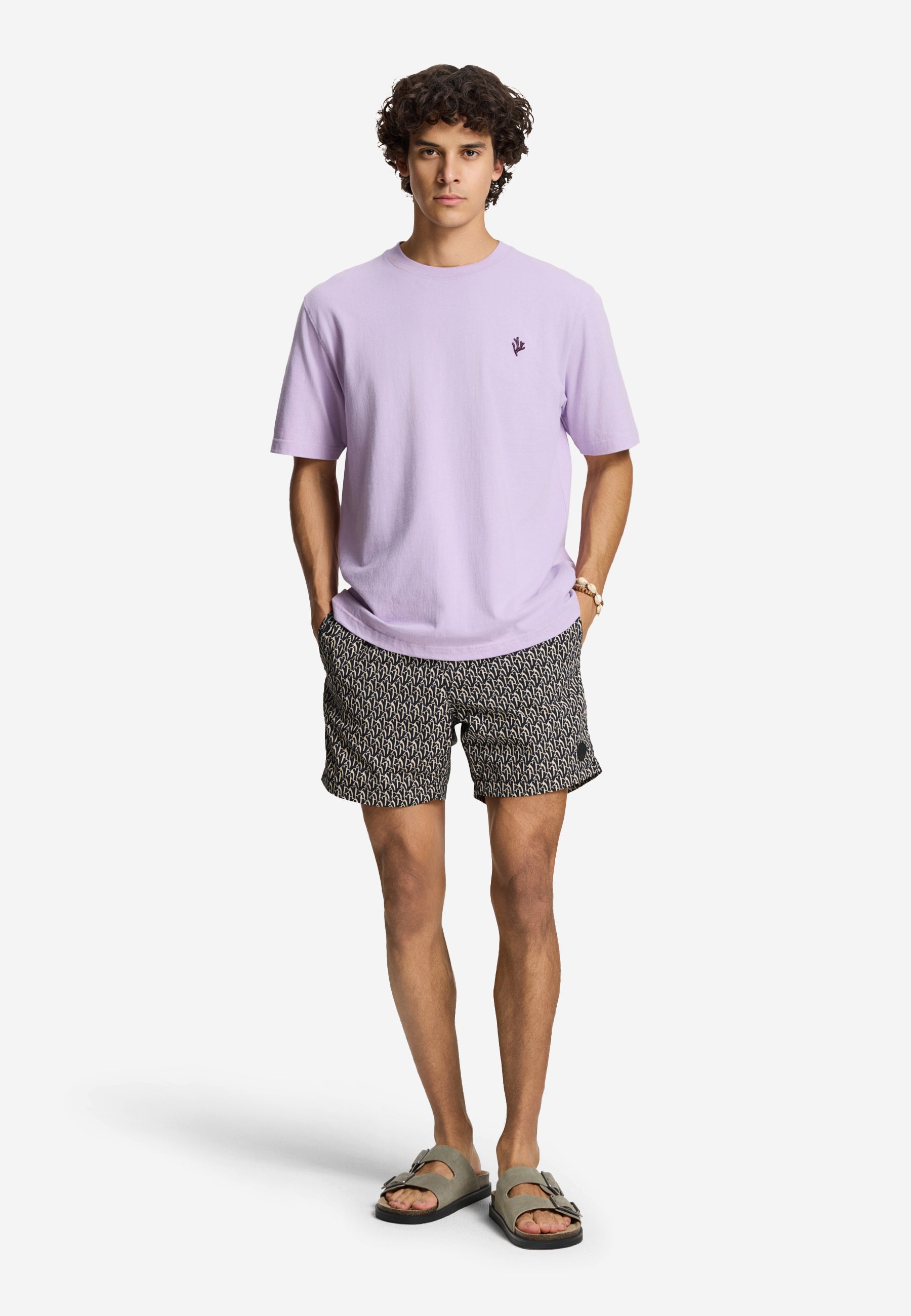 FINN relaxed t-shirt coral logo | purple rose