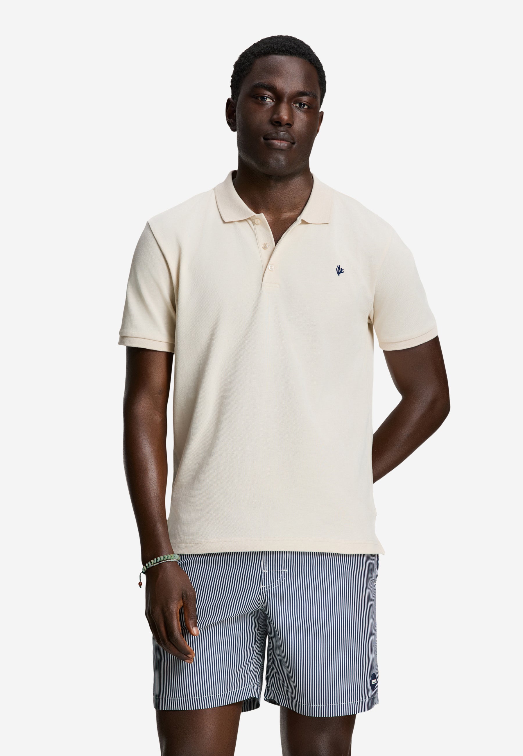 JUSTIN regular polo effen | beige