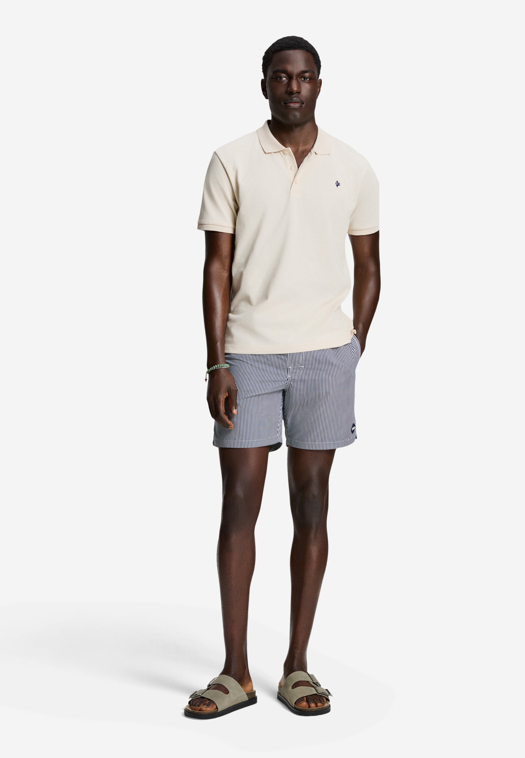 JUSTIN regular polo effen | beige