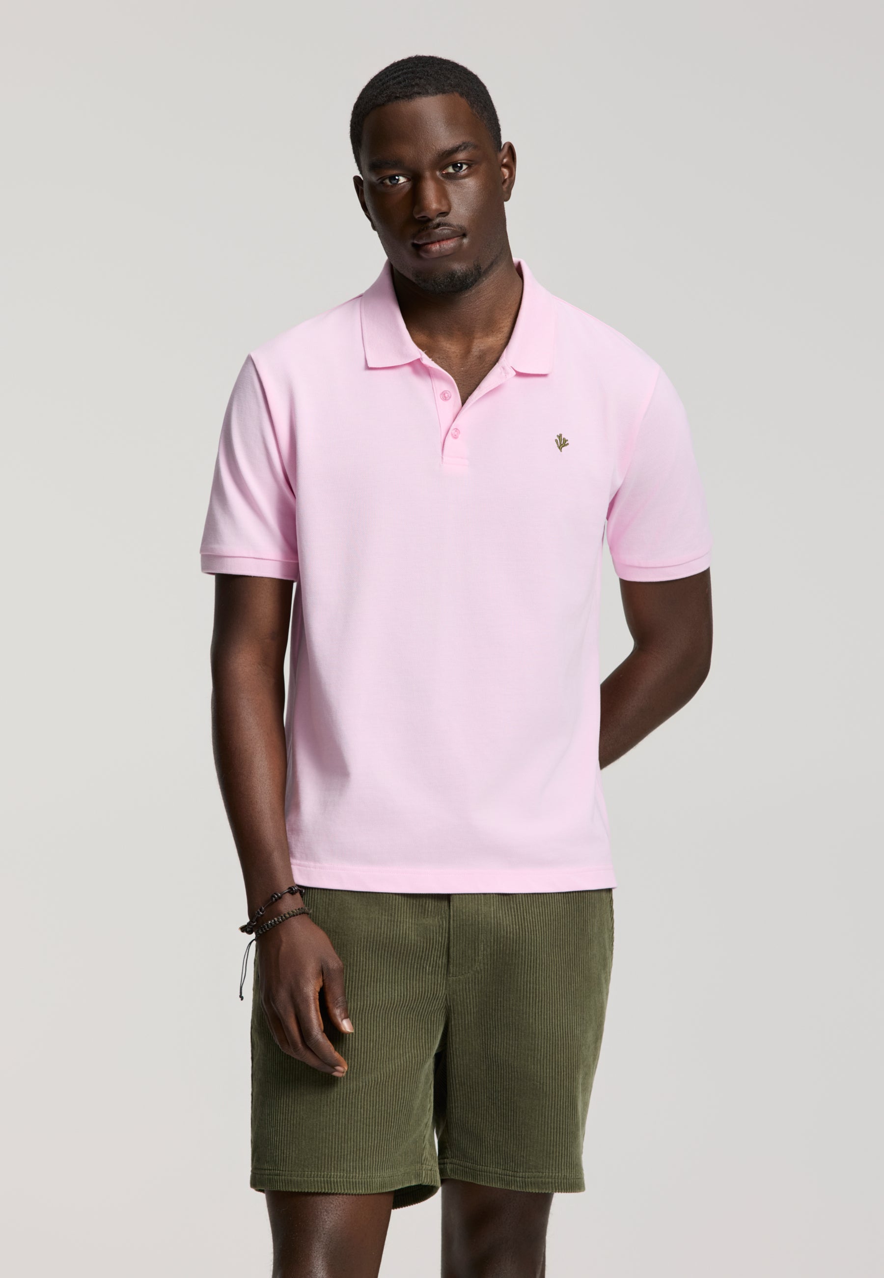 JUSTIN regular polo solid | pink smoke