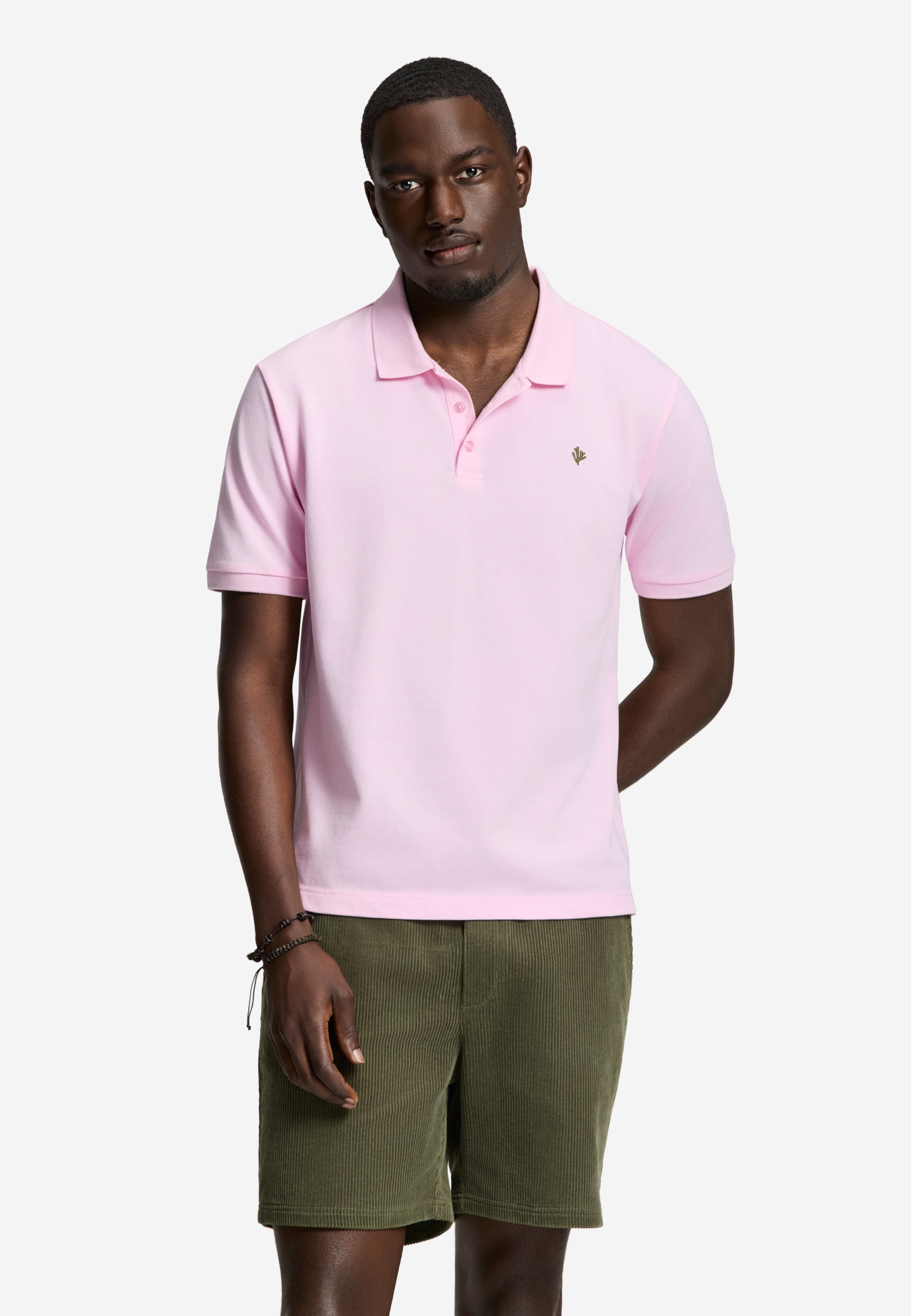JUSTIN regular polo solid | pink smoke