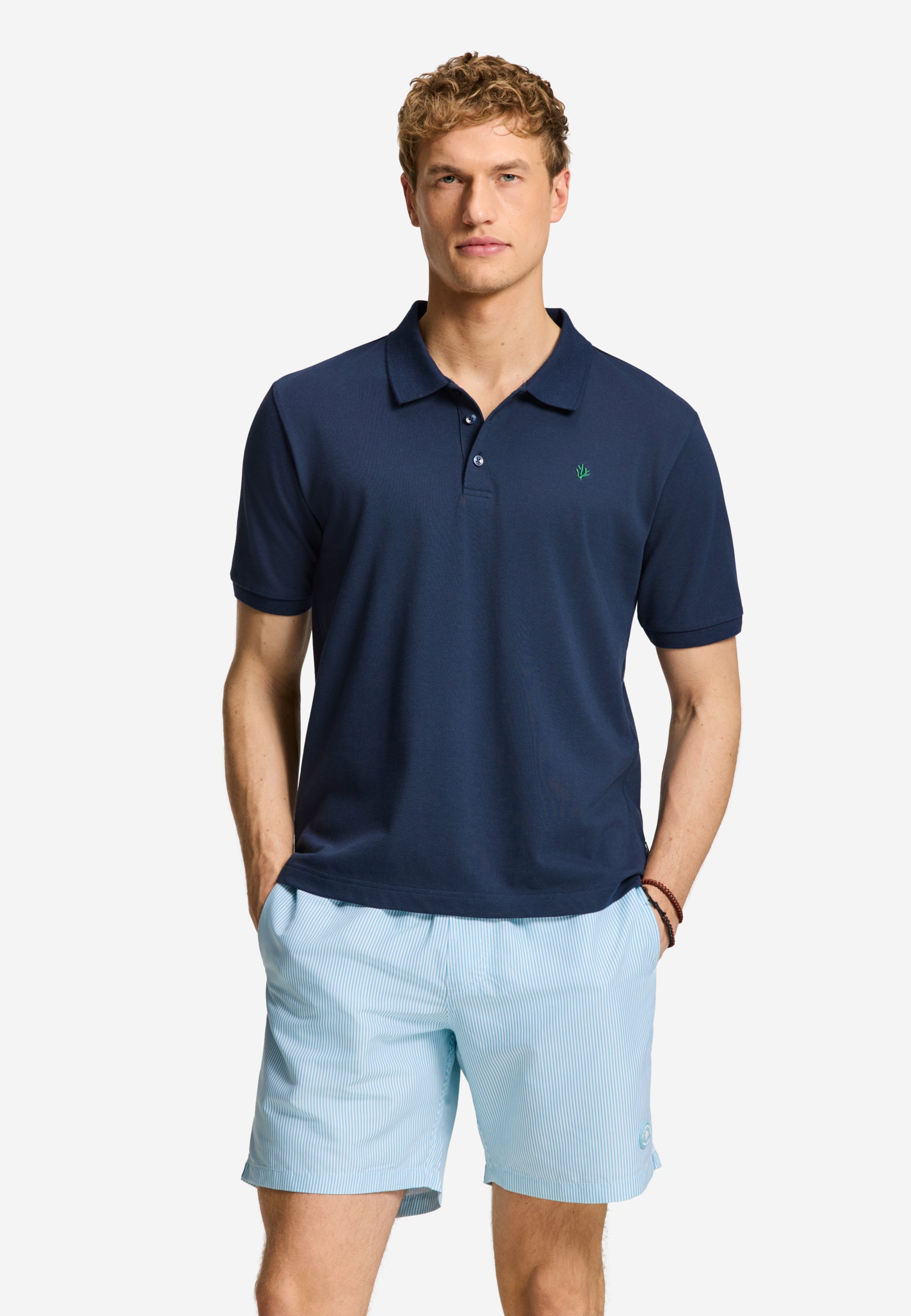 JUSTIN regular polo solid | blue dark navy
