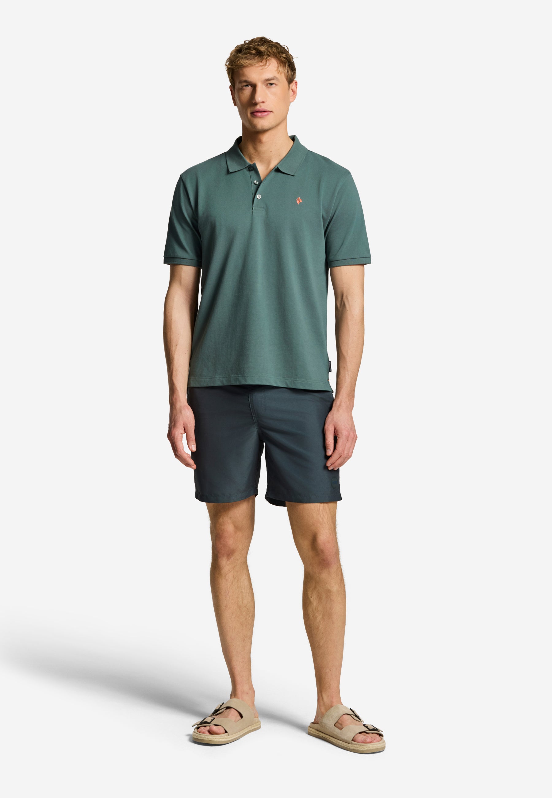 JUSTIN regular polo solid | green smokey