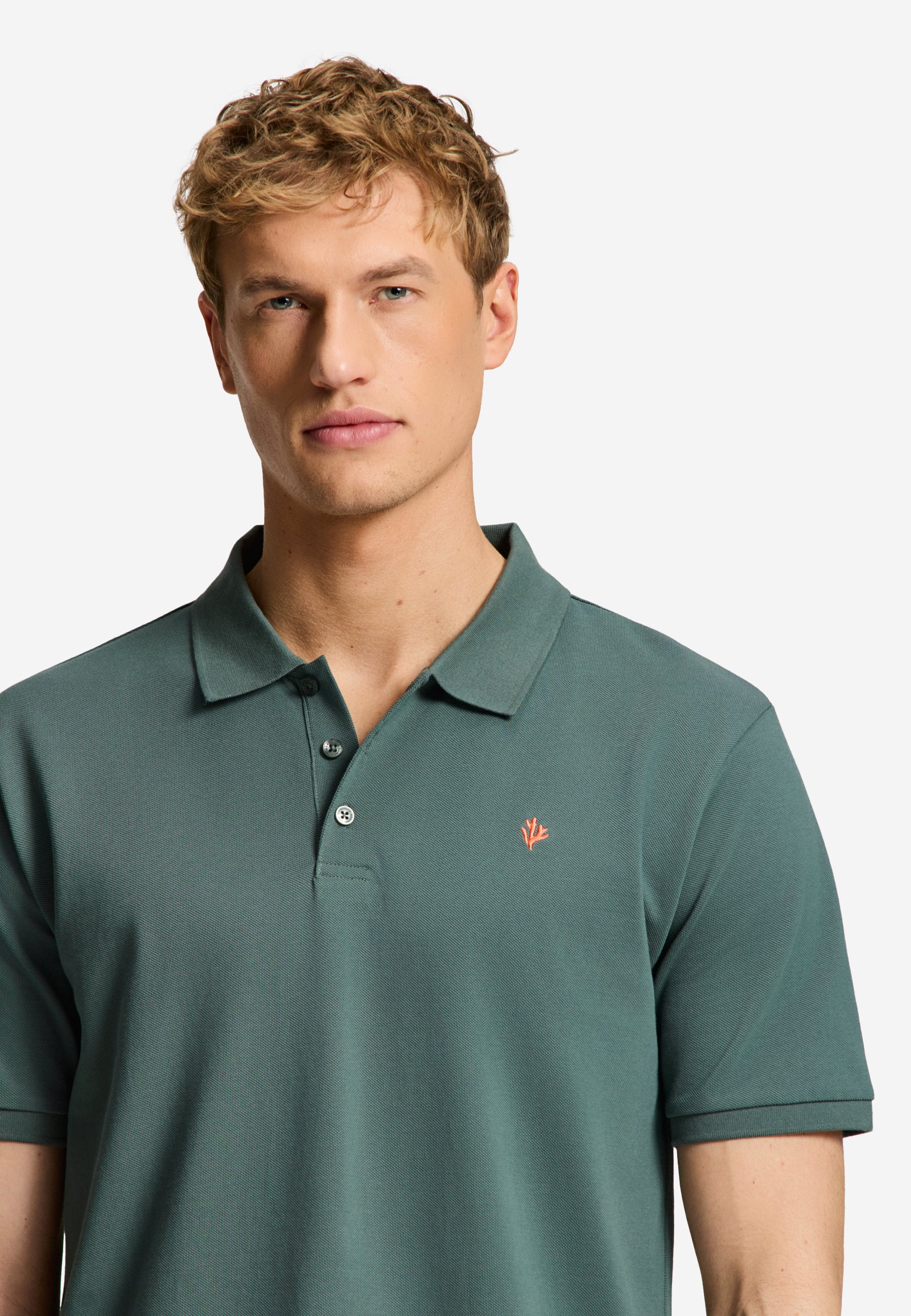 JUSTIN regular polo solid | green smokey