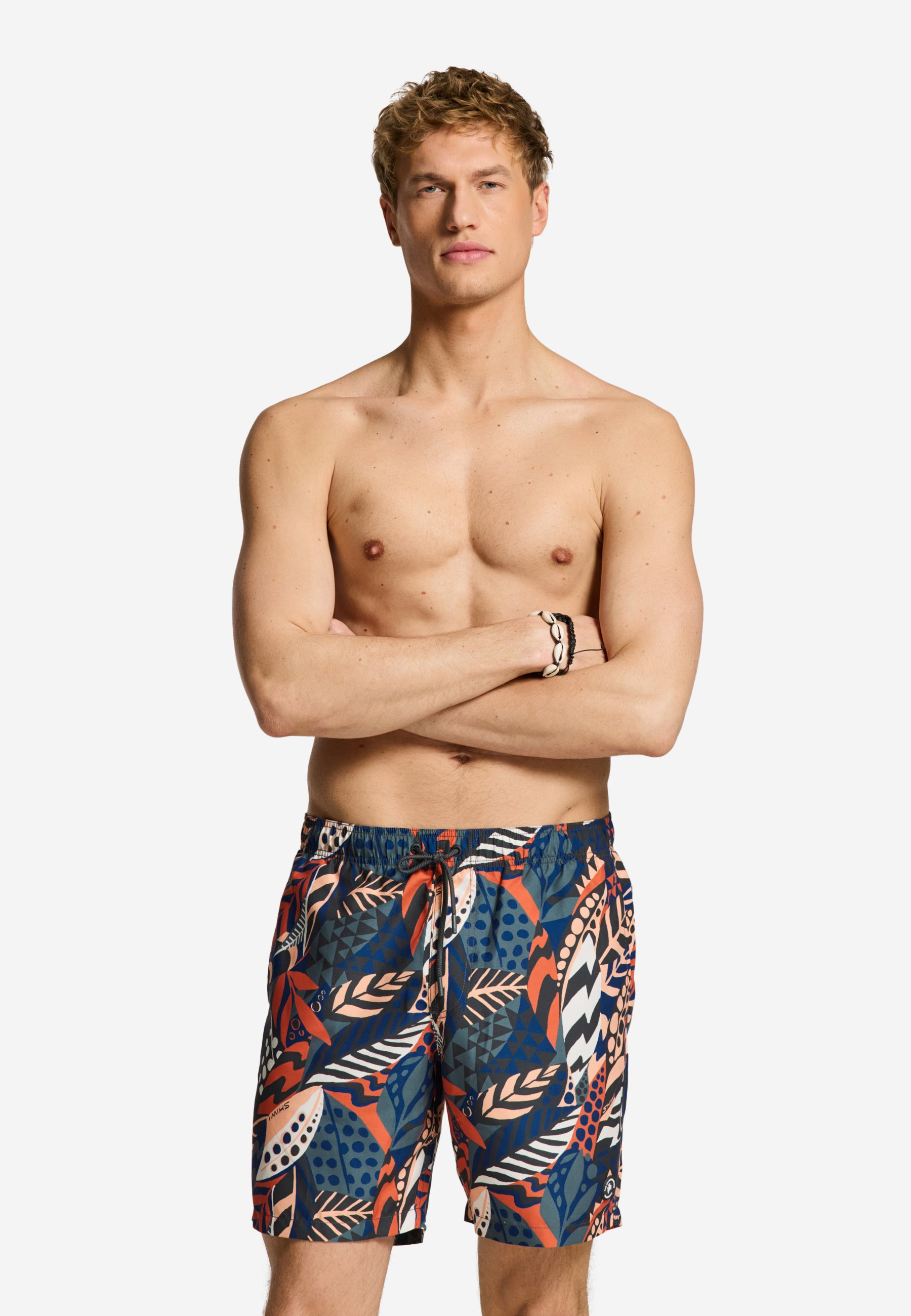 MIKE swim shorts geo leaves | orange