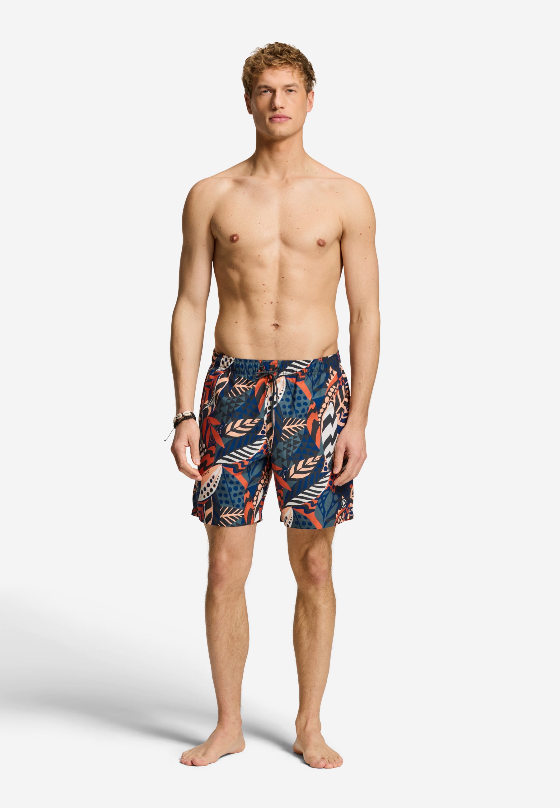 MIKE swim shorts geo leaves | orange