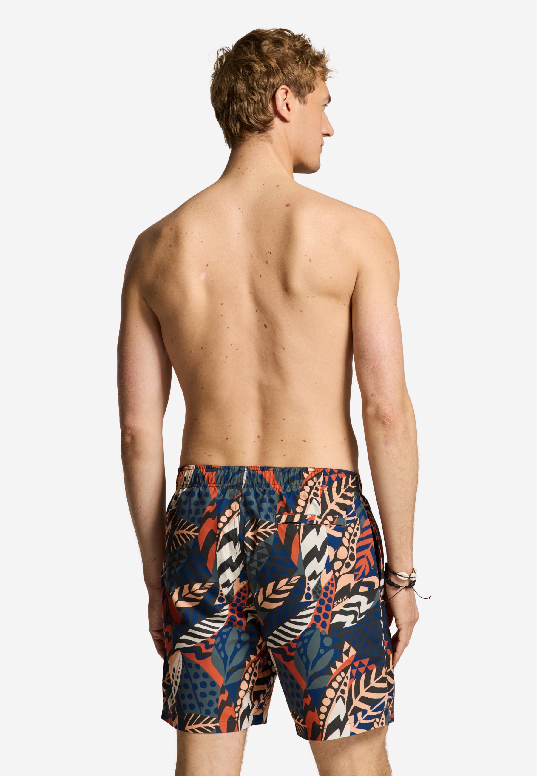 MIKE swim shorts geo leaves | orange