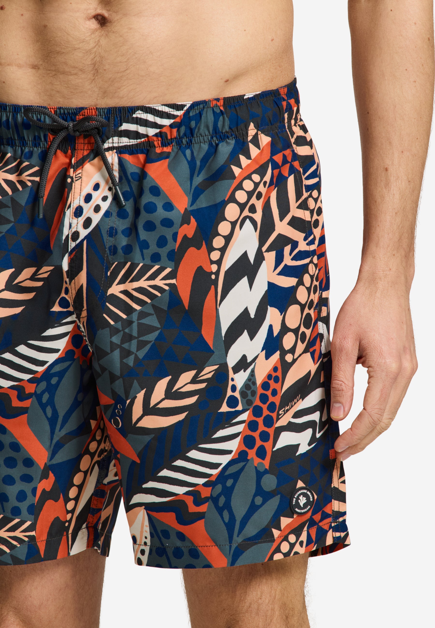 MIKE swim shorts geo leaves | orange
