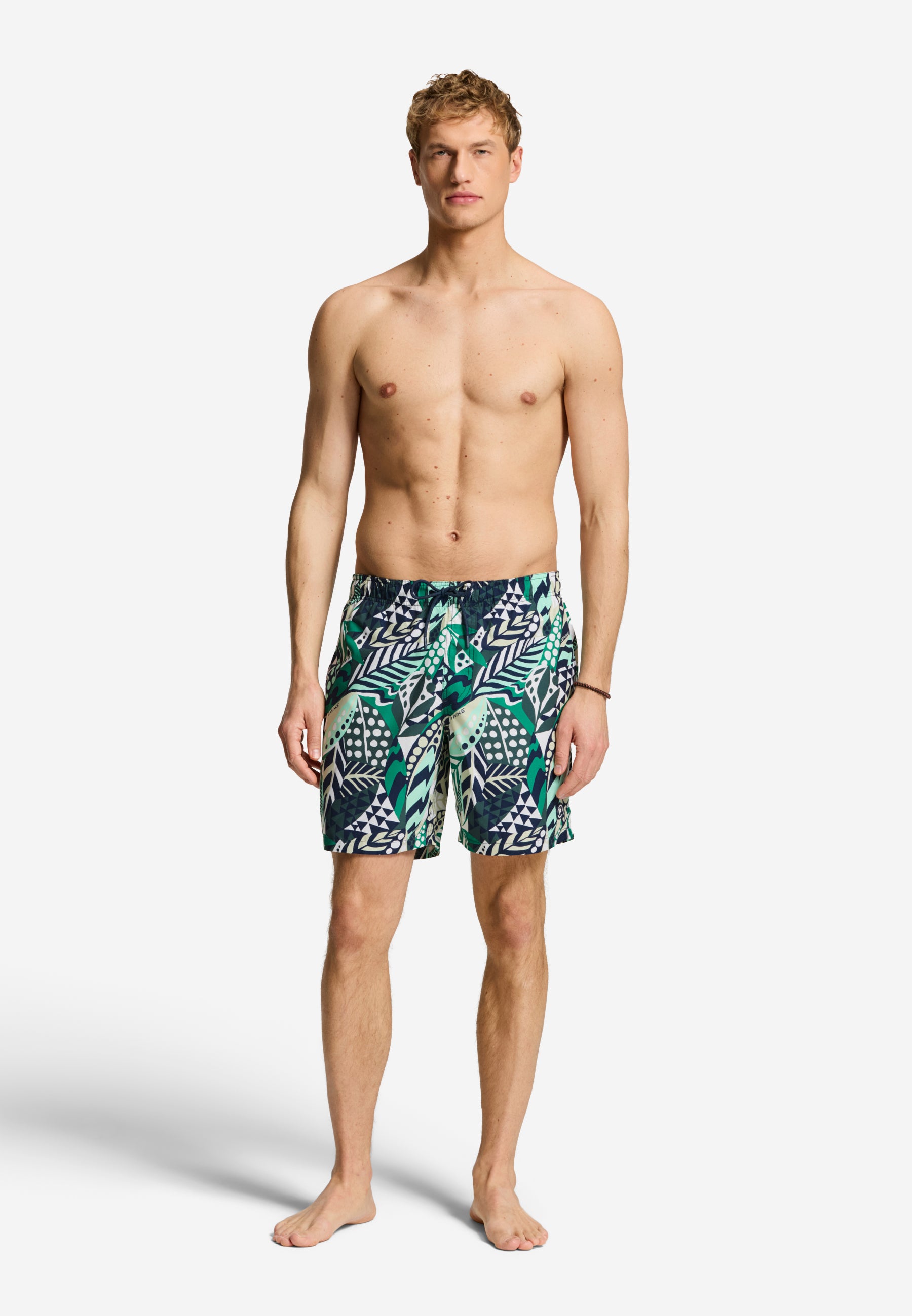 MIKE swim shorts geo leaves | green