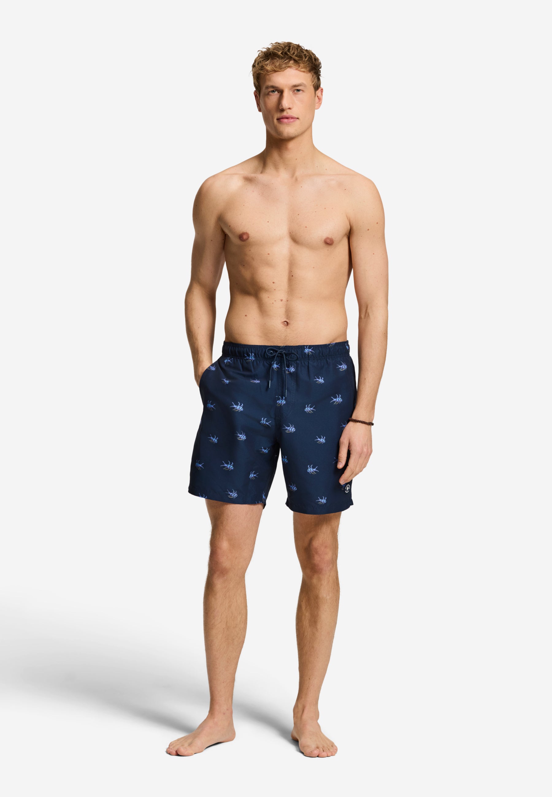 MIKE swim shorts multi fish | blue navy
