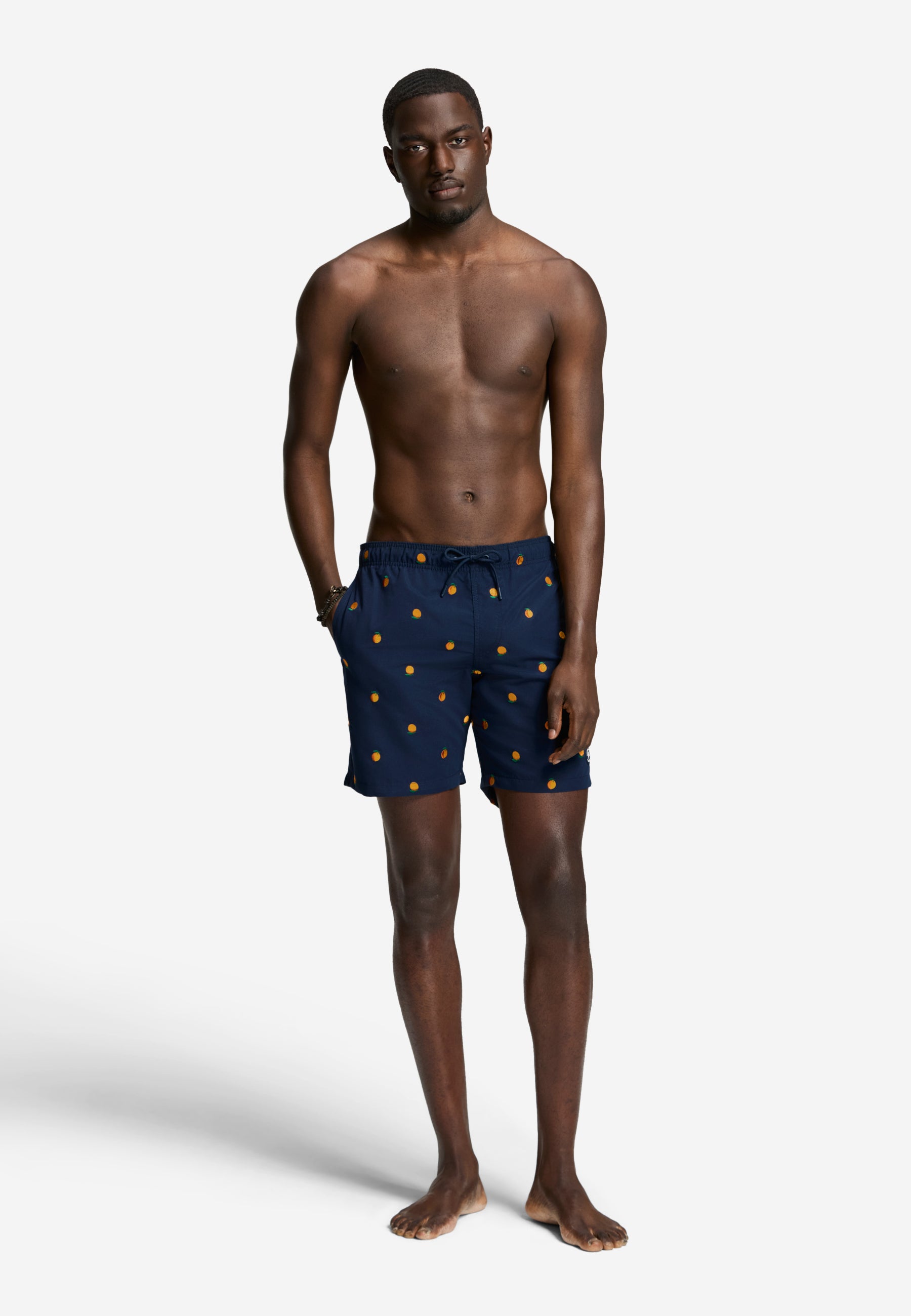 MIKE swim shorts orange embro | blue navy