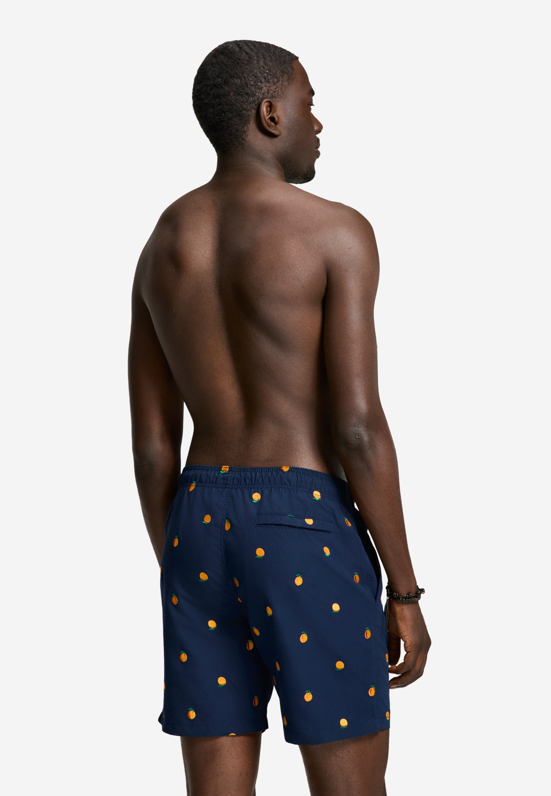 MIKE swim shorts orange embro | blue navy