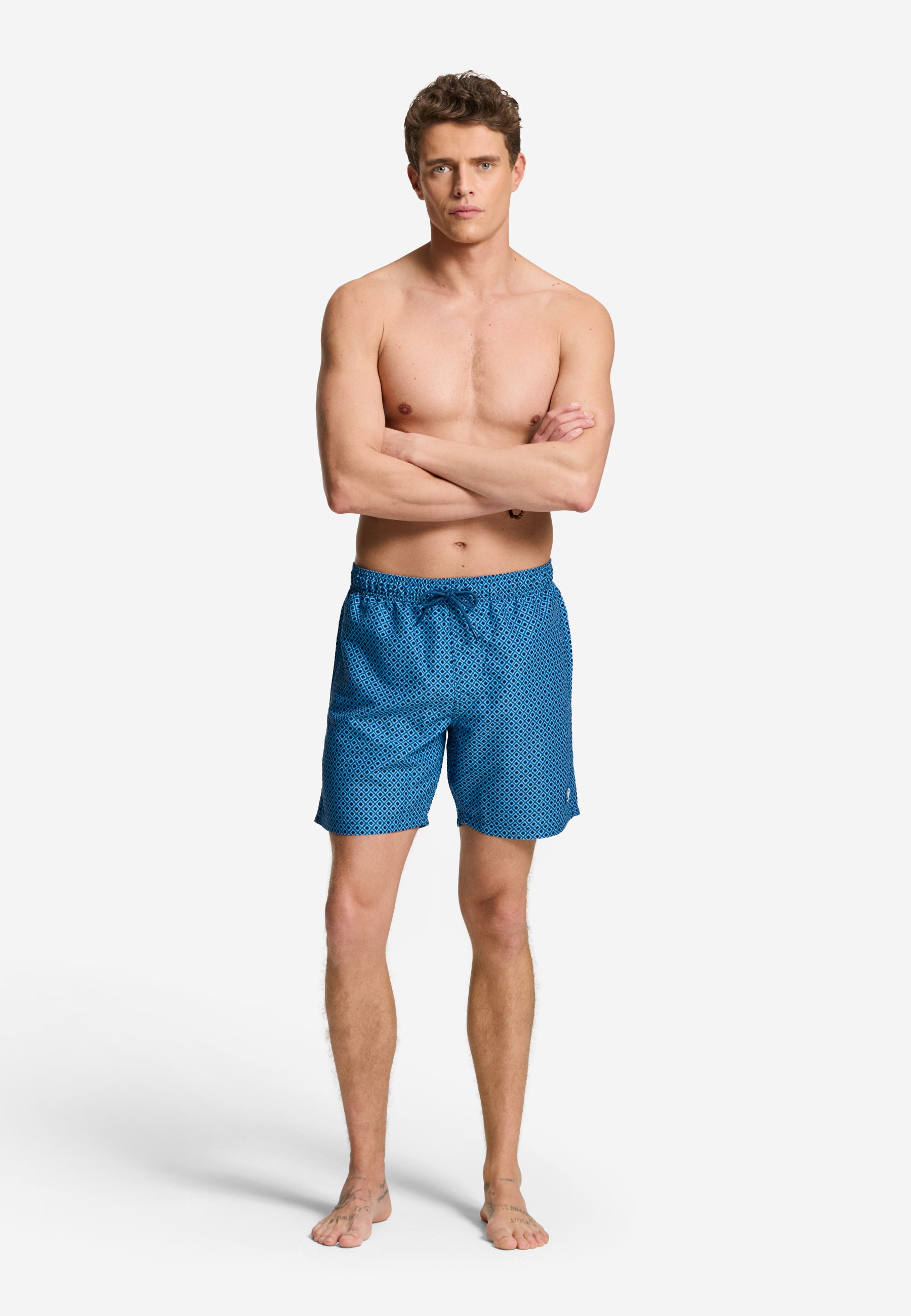 MIKE swim shorts batik tile | blue navy