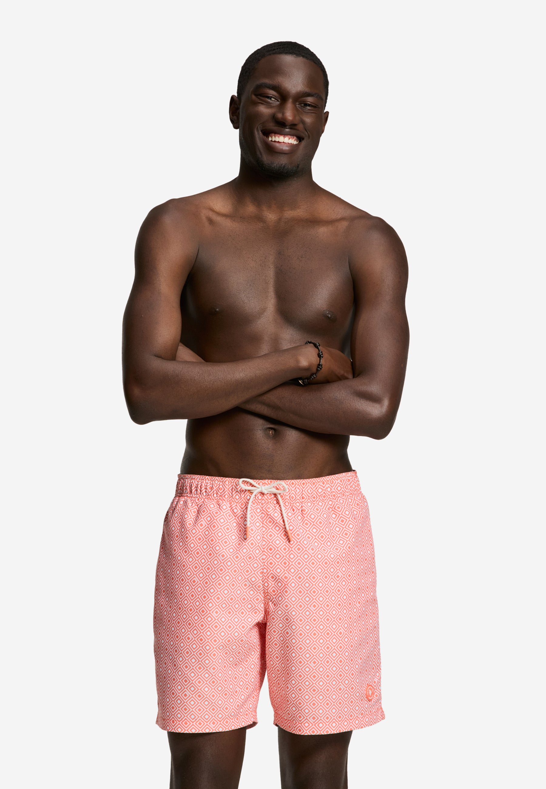 MIKE swim shorts geo square | orange coral