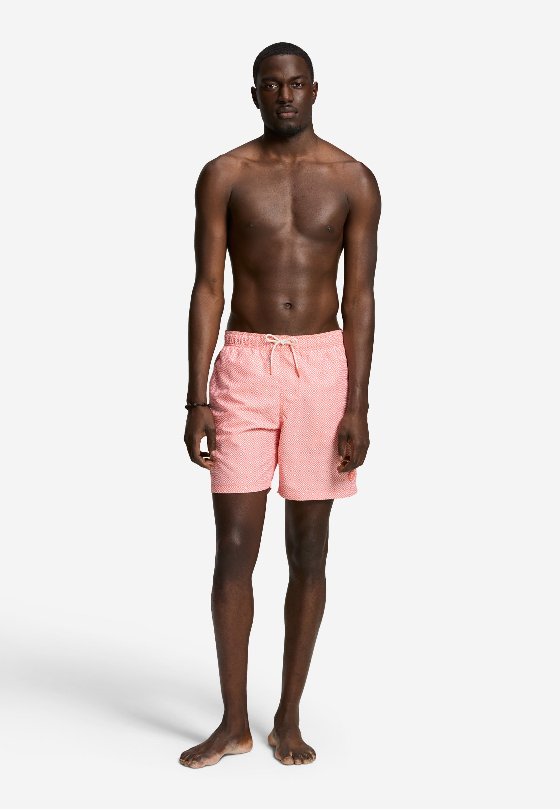 MIKE swim shorts geo square | orange coral