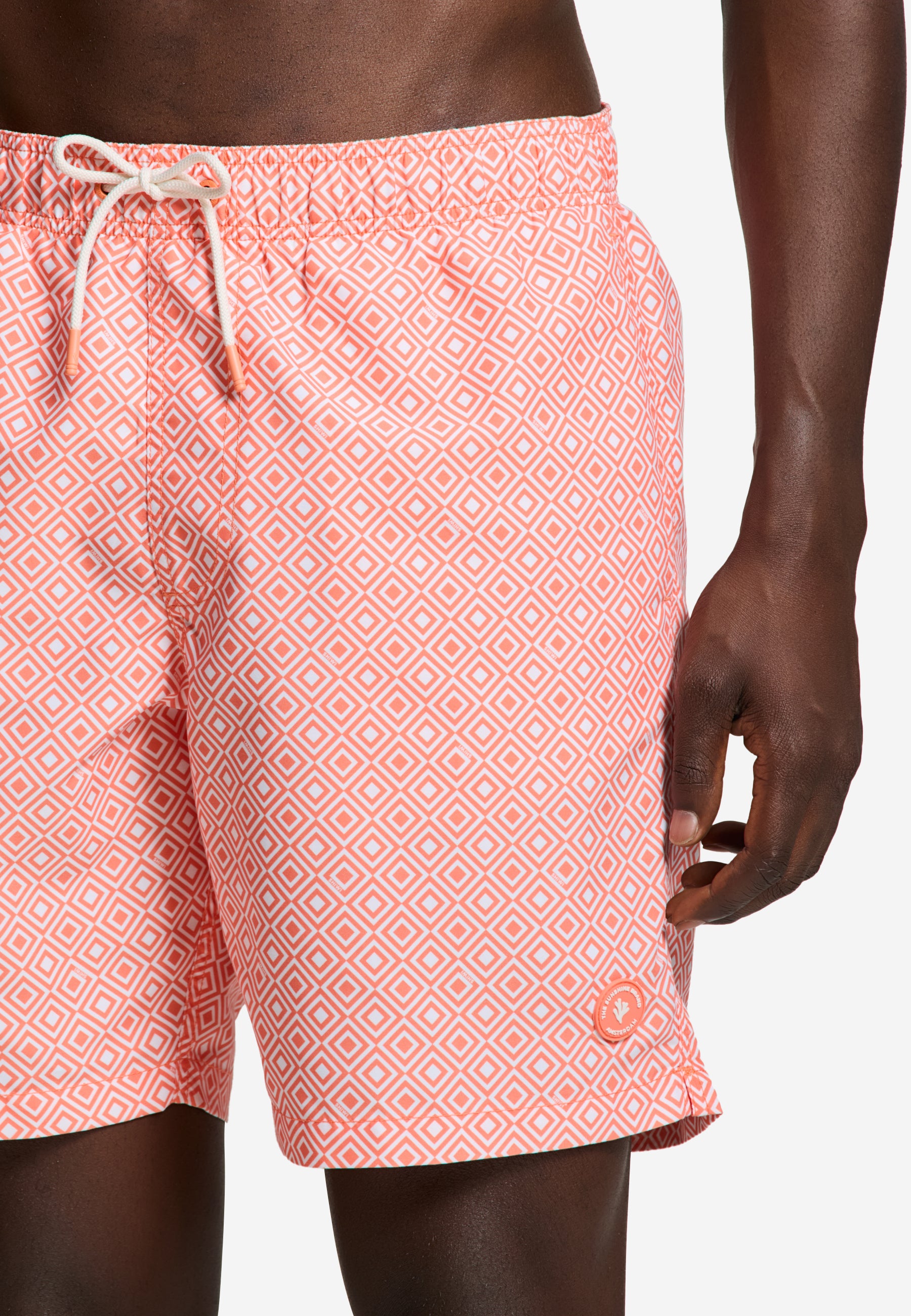 MIKE swim shorts geo square | orange coral