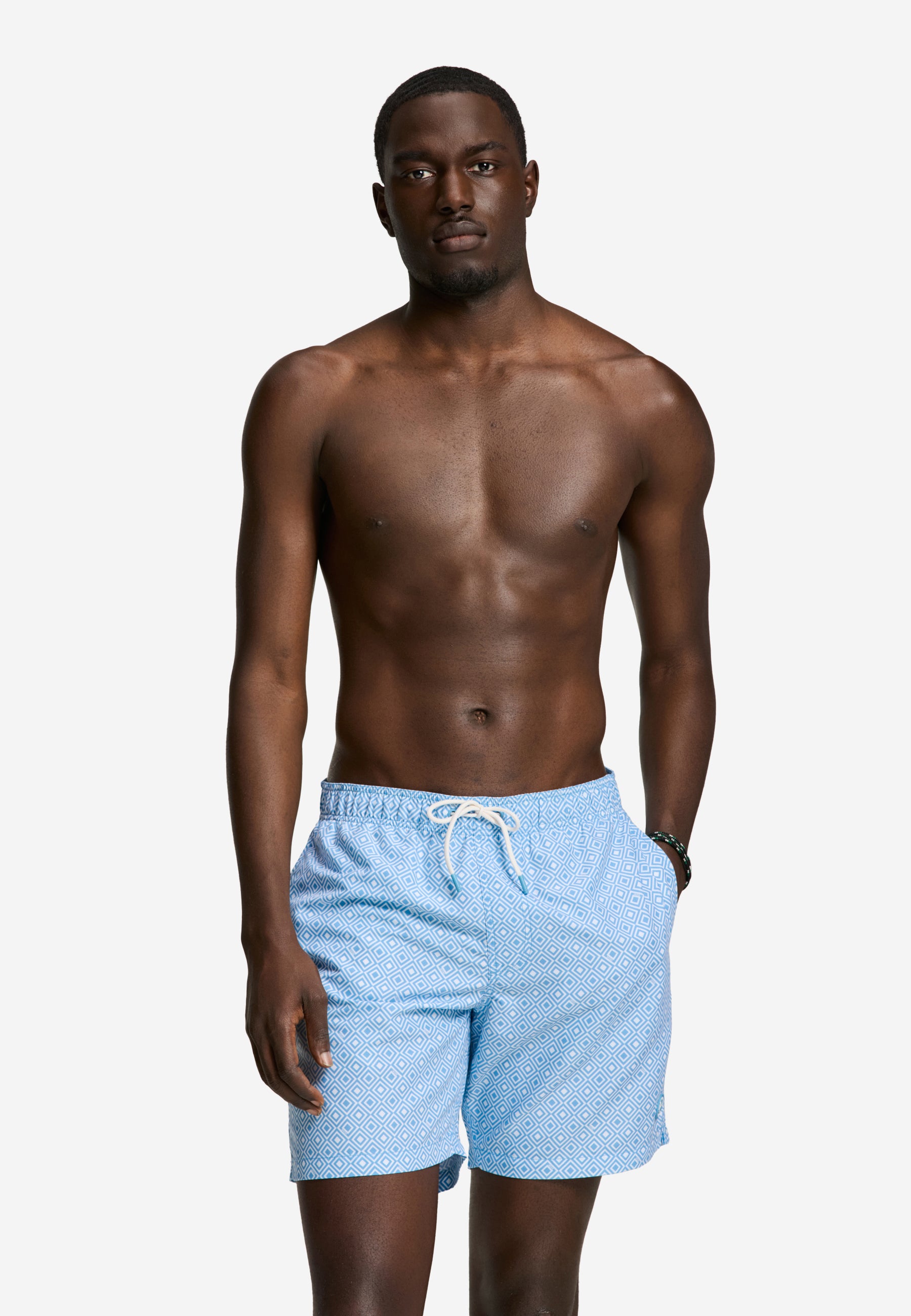 MIKE swim shorts geo square | blue harbor