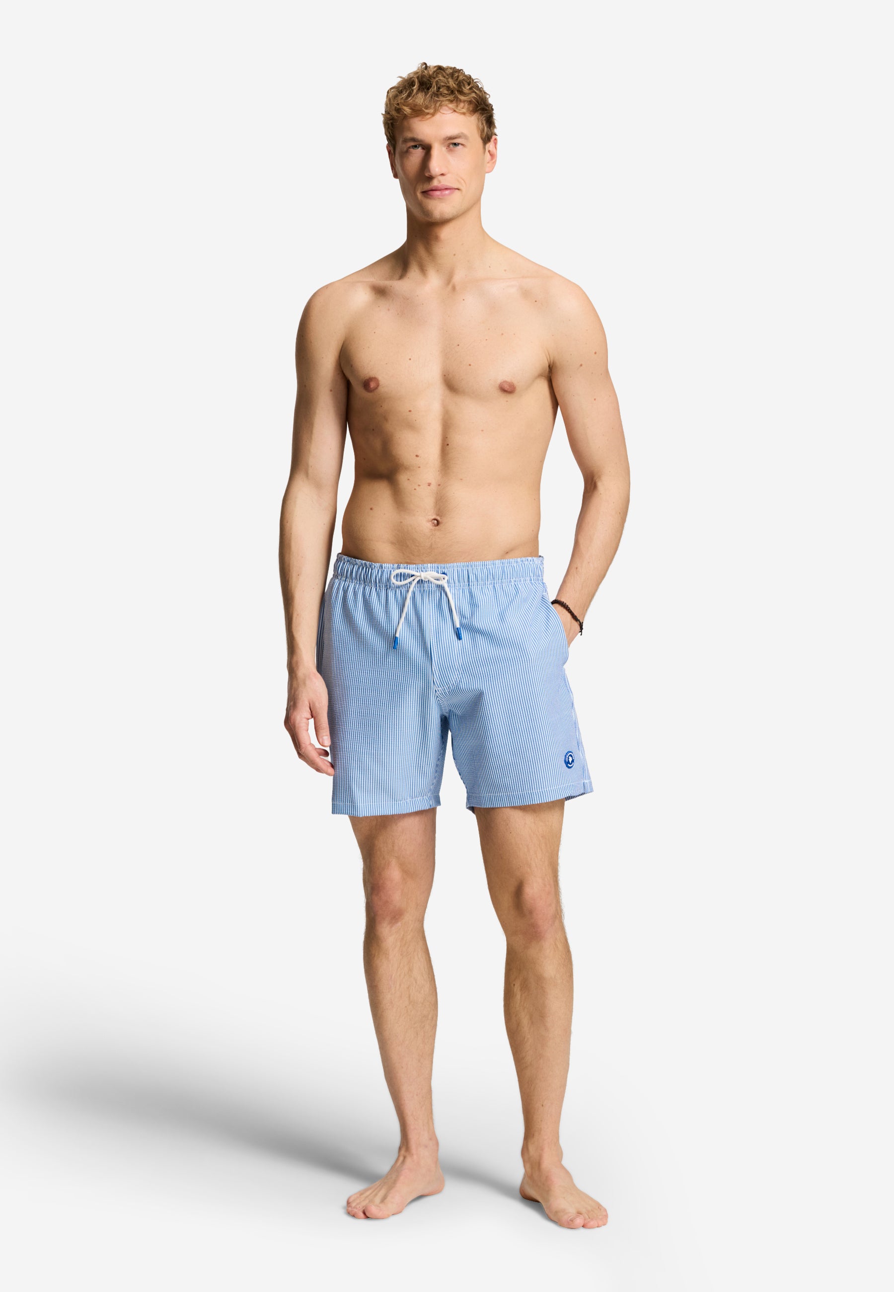 PETE swim shorts seersucker stripe | blue