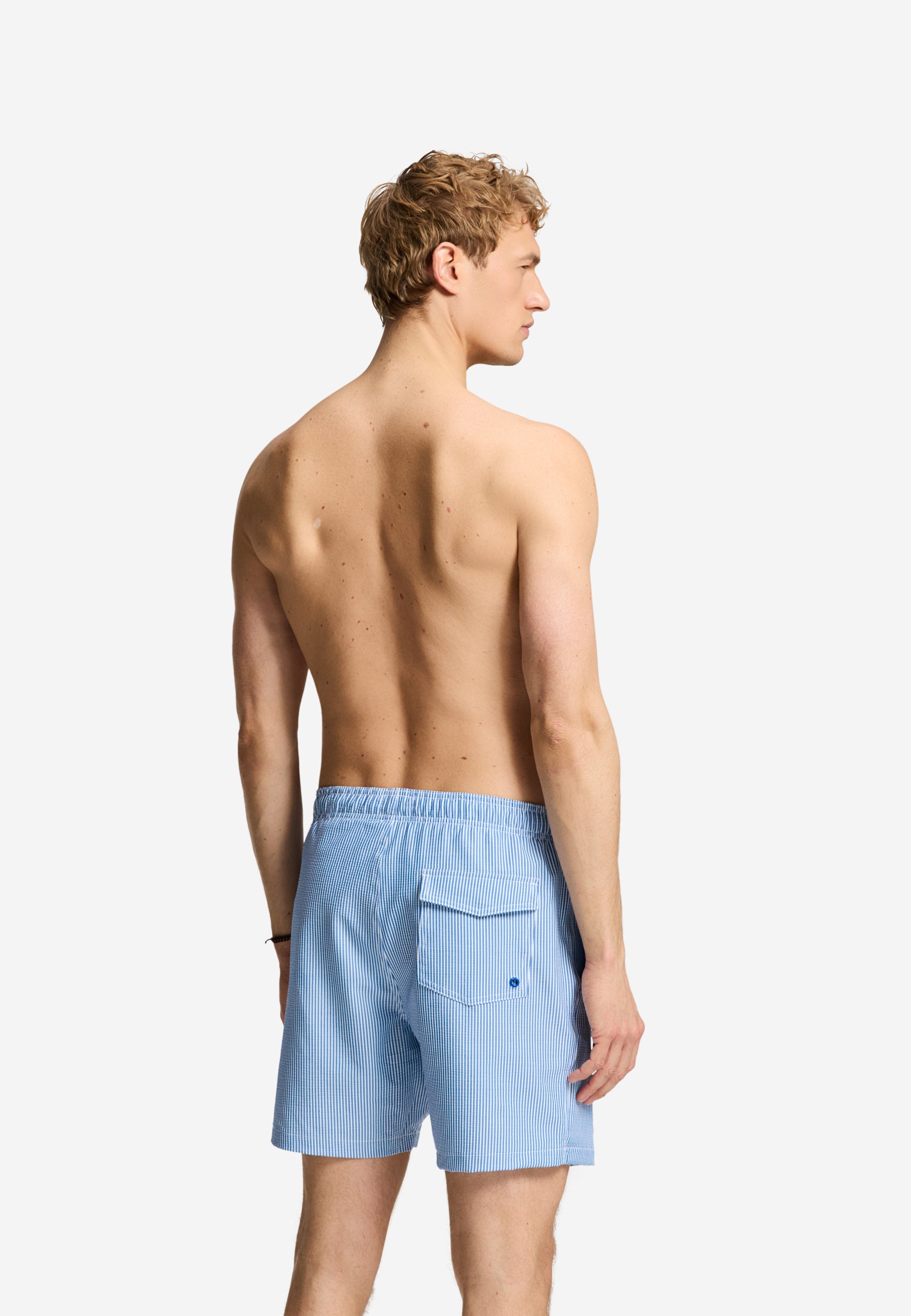 PETE swim shorts seersucker stripe | blue