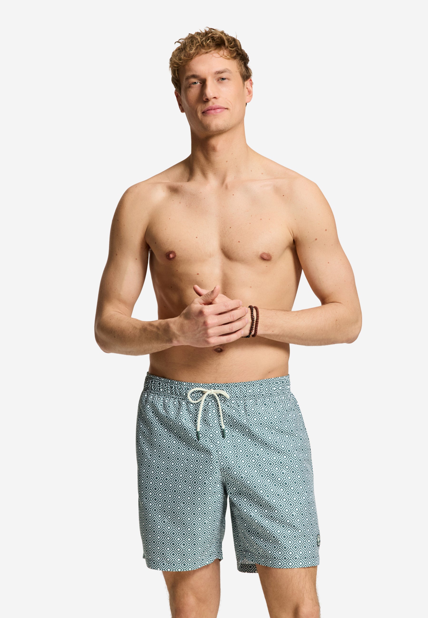 MIKE swim shorts geo square | green smokey