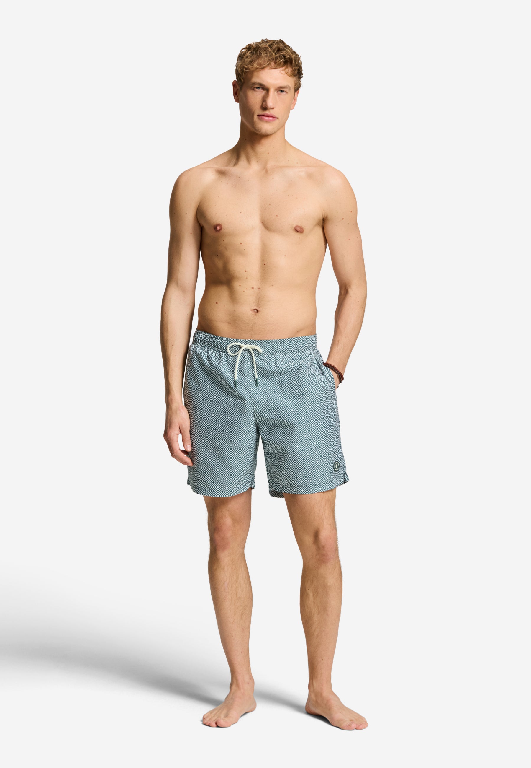 MIKE swim shorts geo square | green smokey