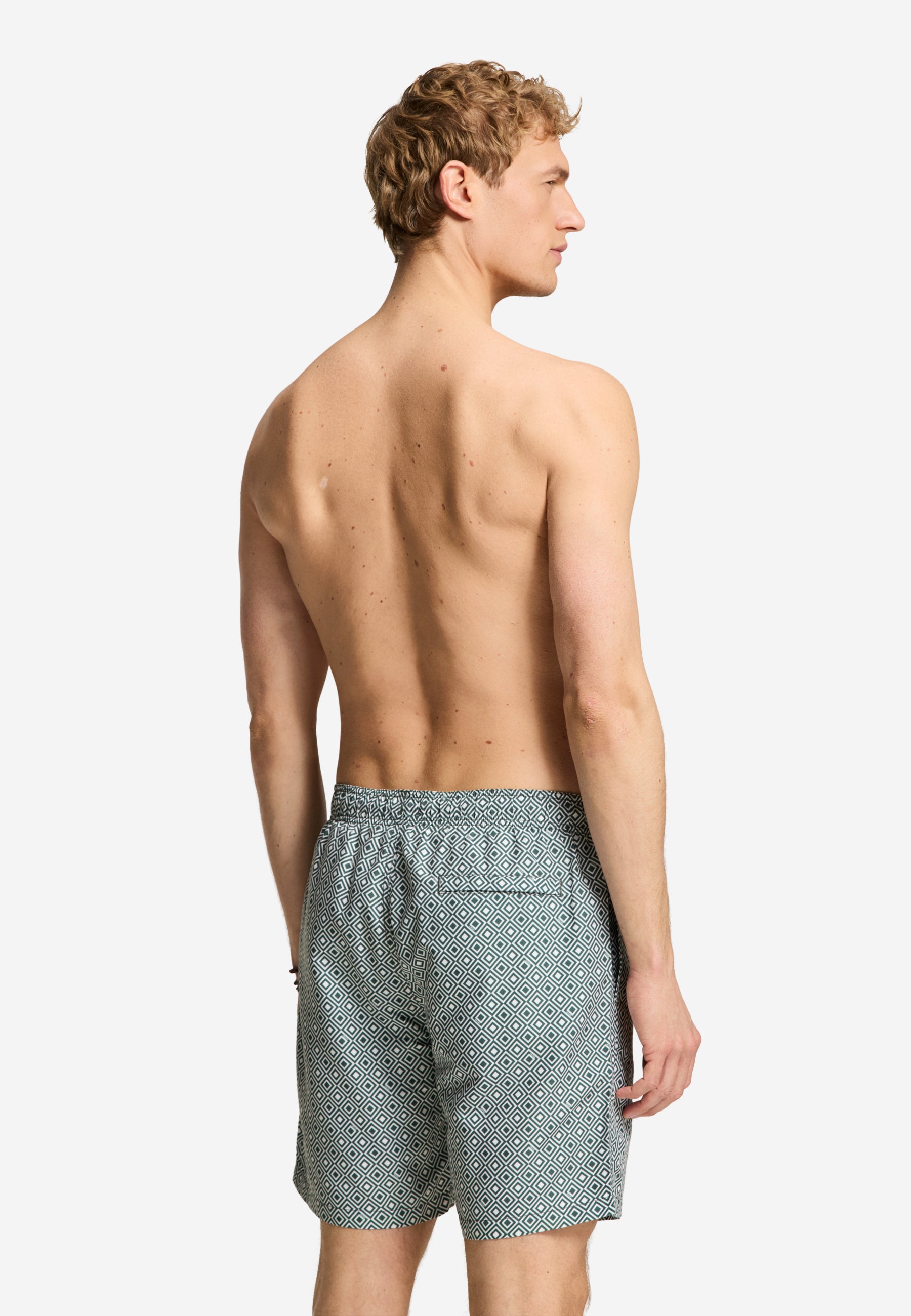 MIKE swim shorts geo square | green smokey