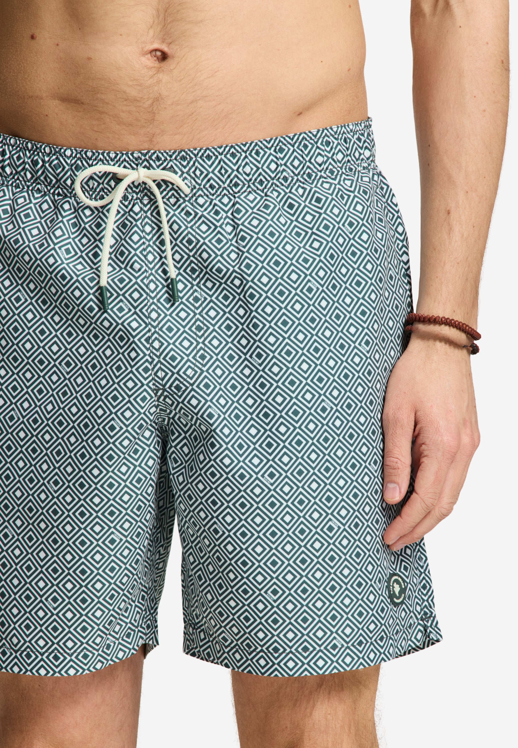 MIKE swim shorts geo square | green smokey