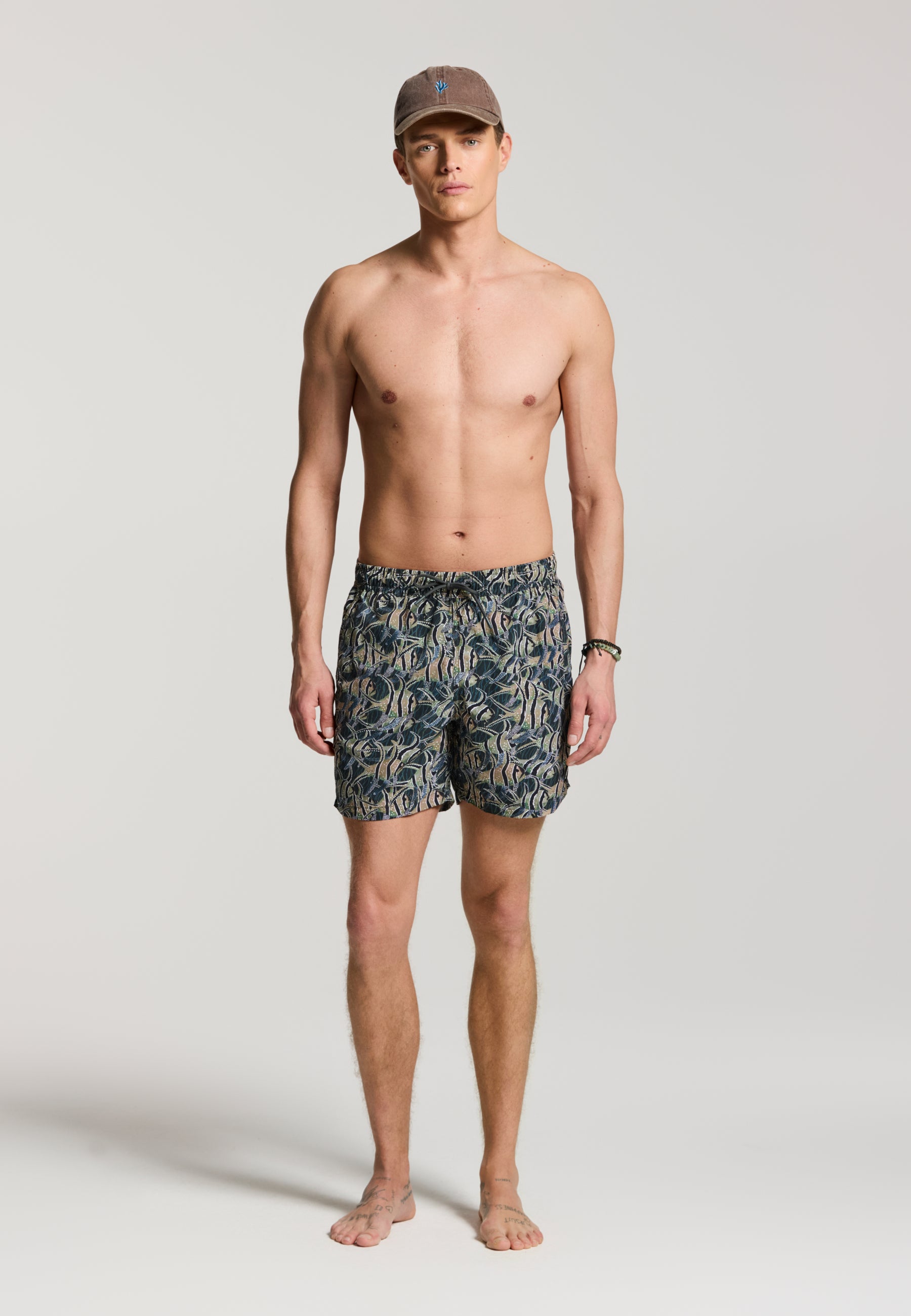 NATE QUICK DRY swim shorts angle fish | beige - Shiwi