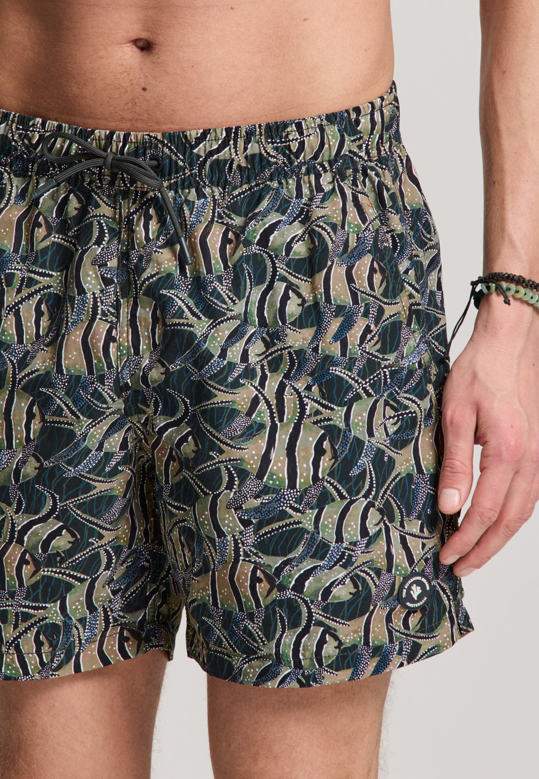 NATE QUICK DRY swim shorts angle fish | beige - Shiwi