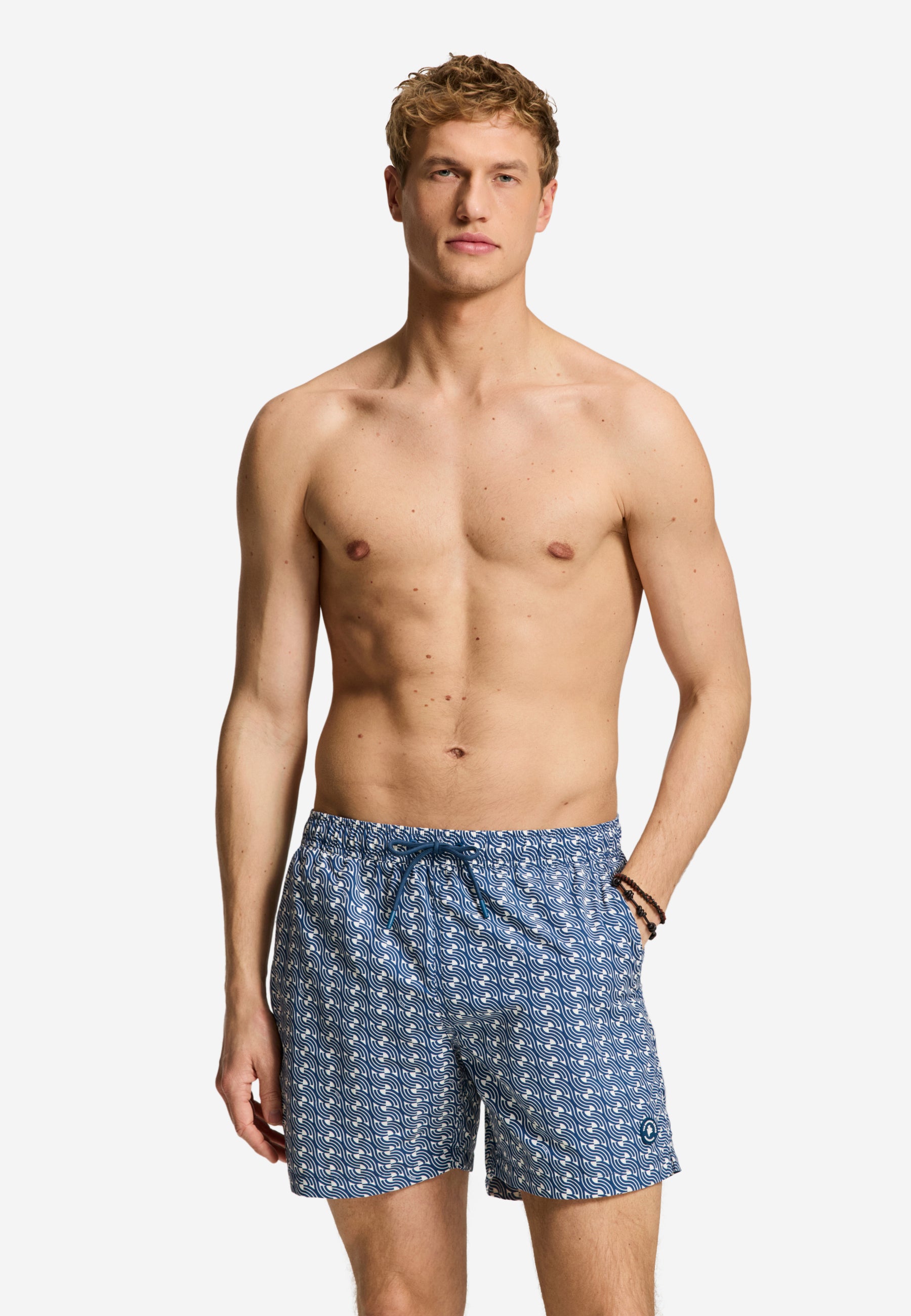 NATE QUICK DRY swim shorts geo waves | blue slate