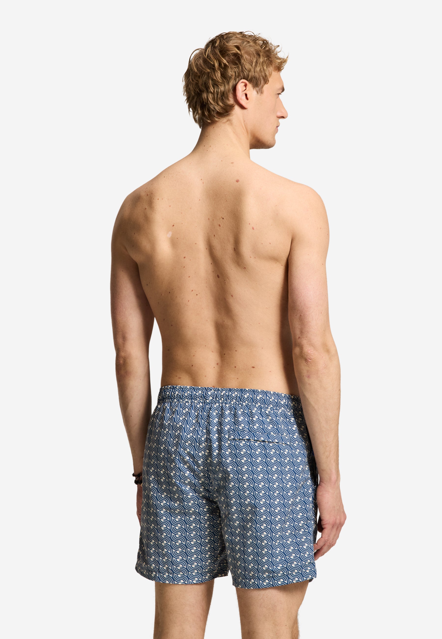 NATE QUICK DRY swim shorts geo waves | blue slate