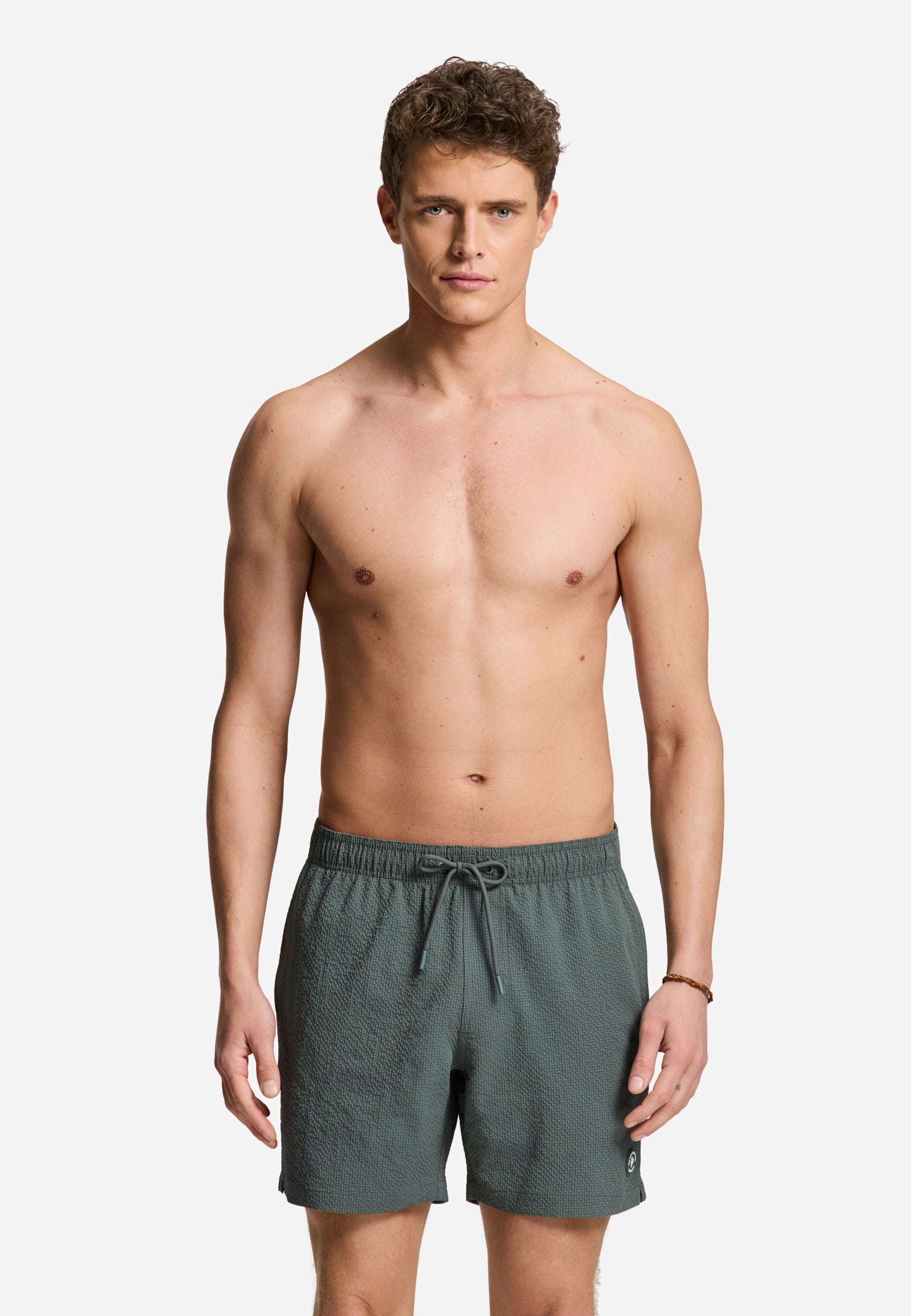 PETE swim shorts seersucker | green smokey