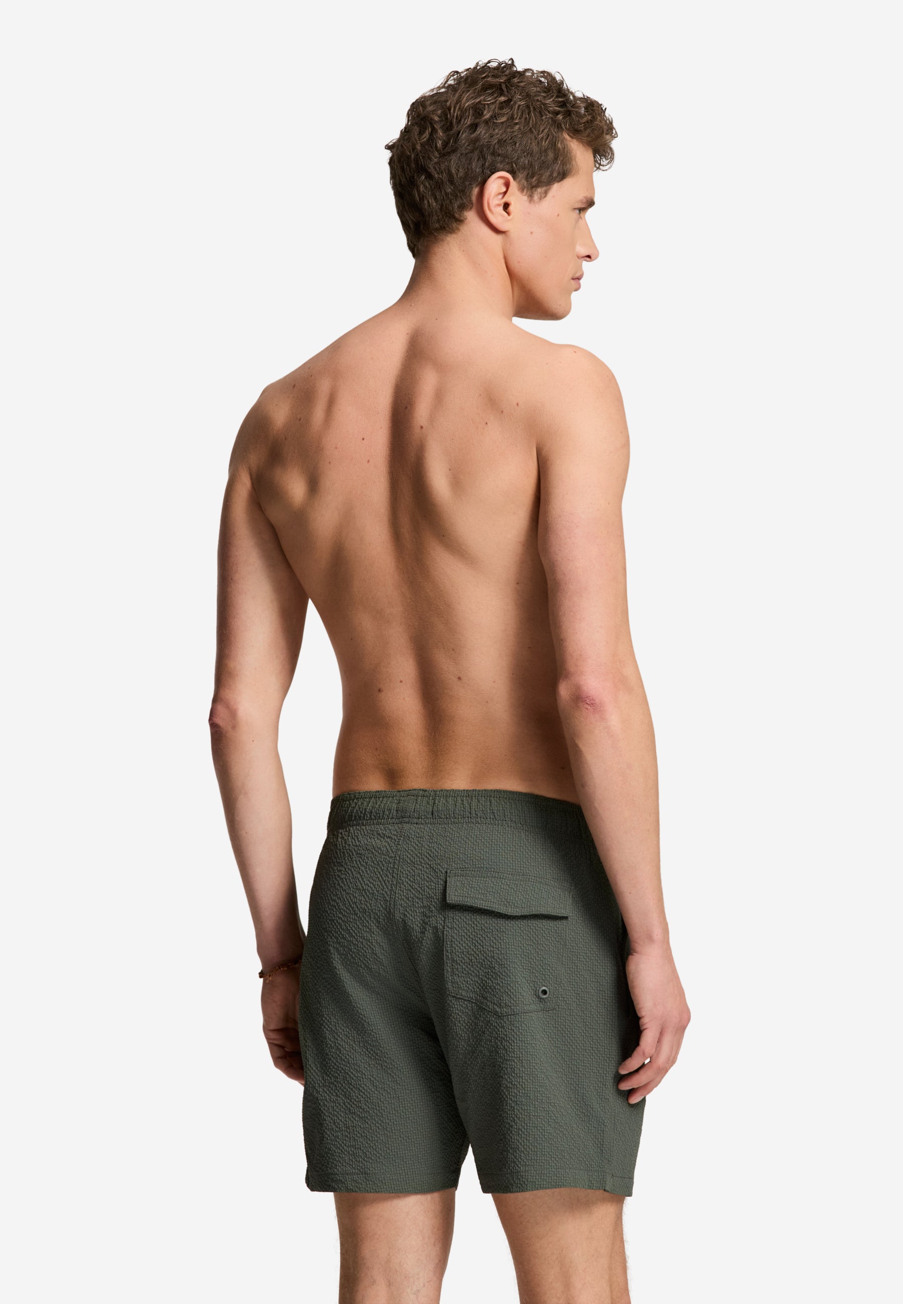 PETE swim shorts seersucker | green smokey
