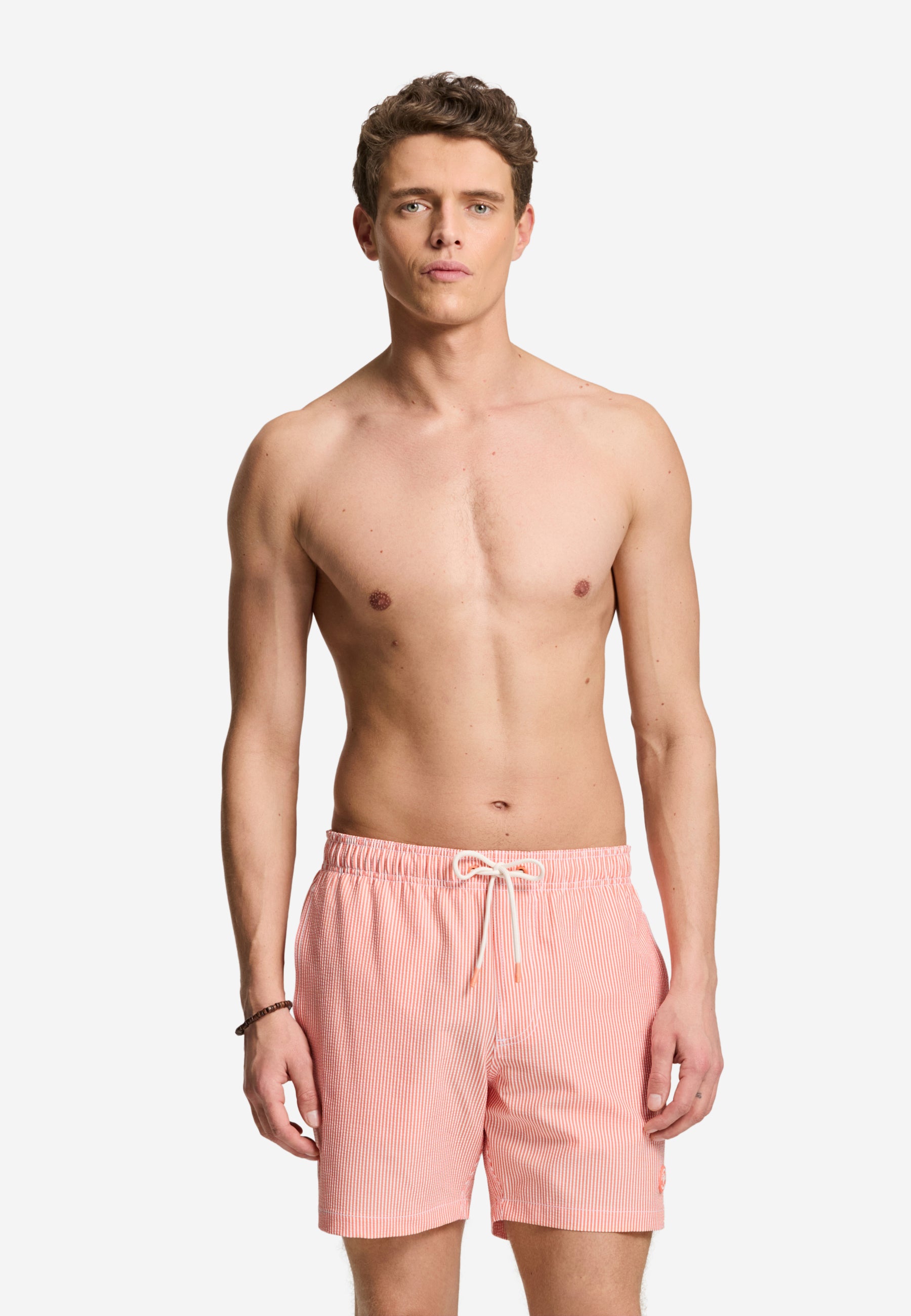 PETE swim shorts seersucker stripe | orange