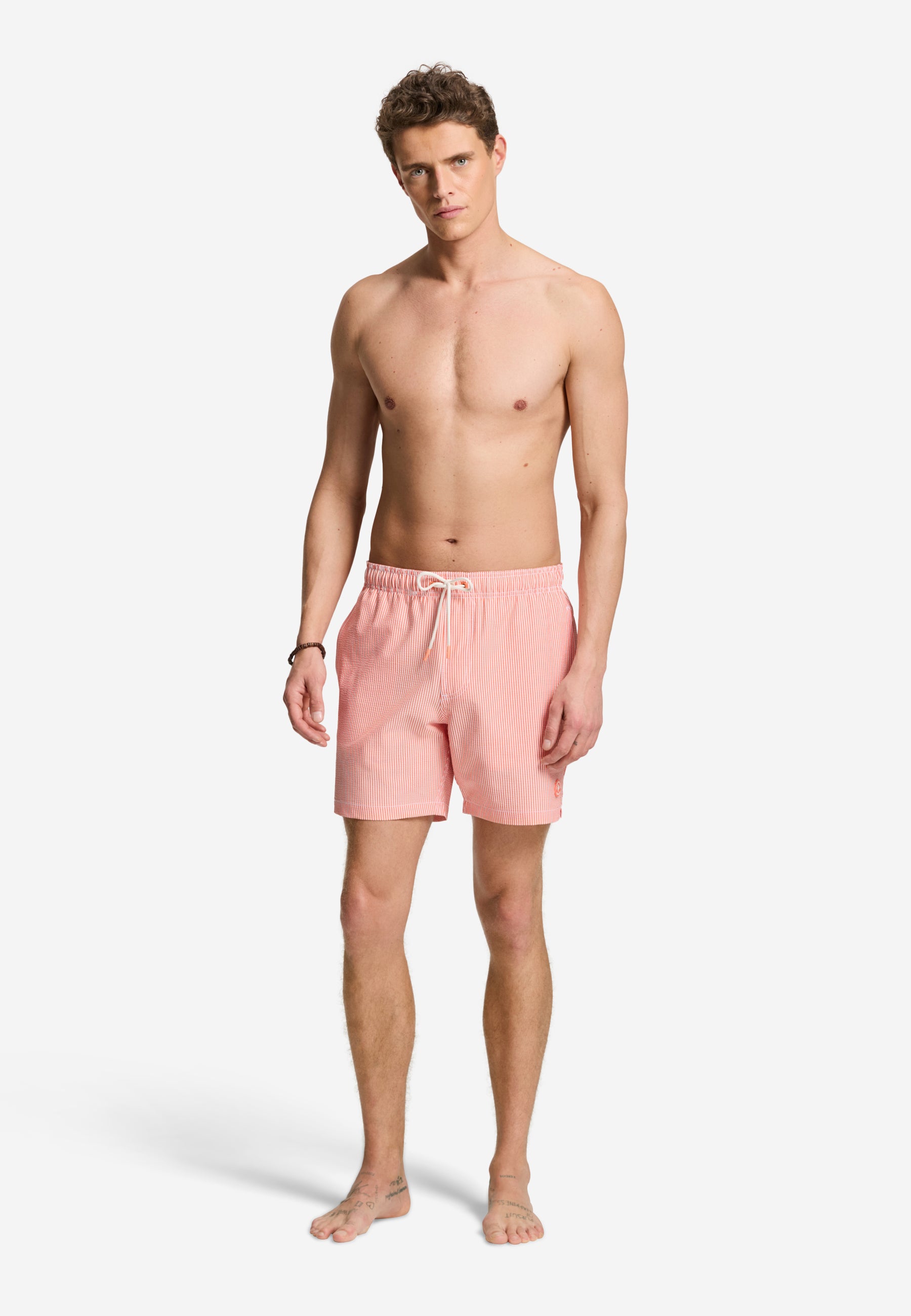 PETE swim shorts seersucker stripe | orange