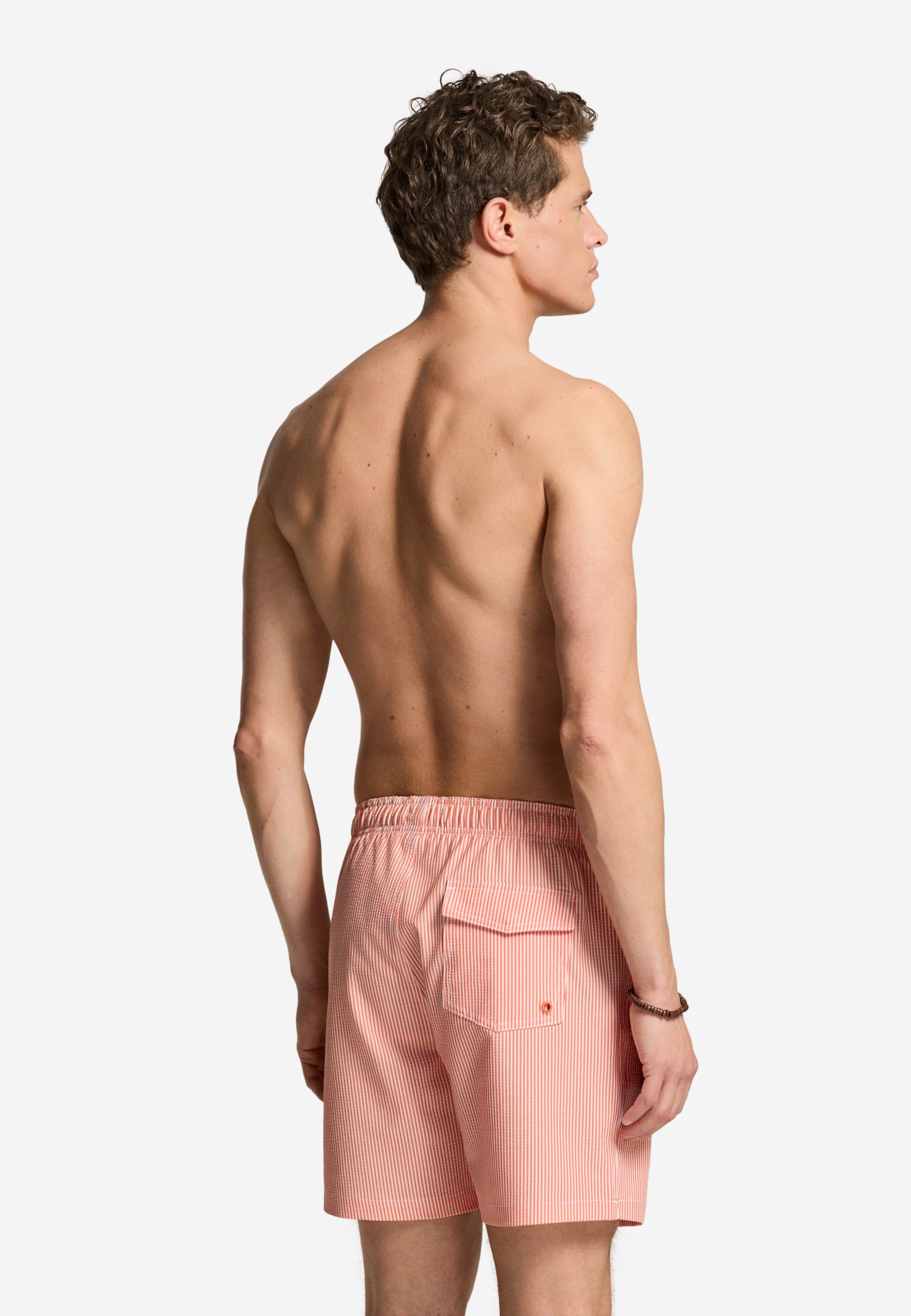 PETE swim shorts seersucker stripe | orange