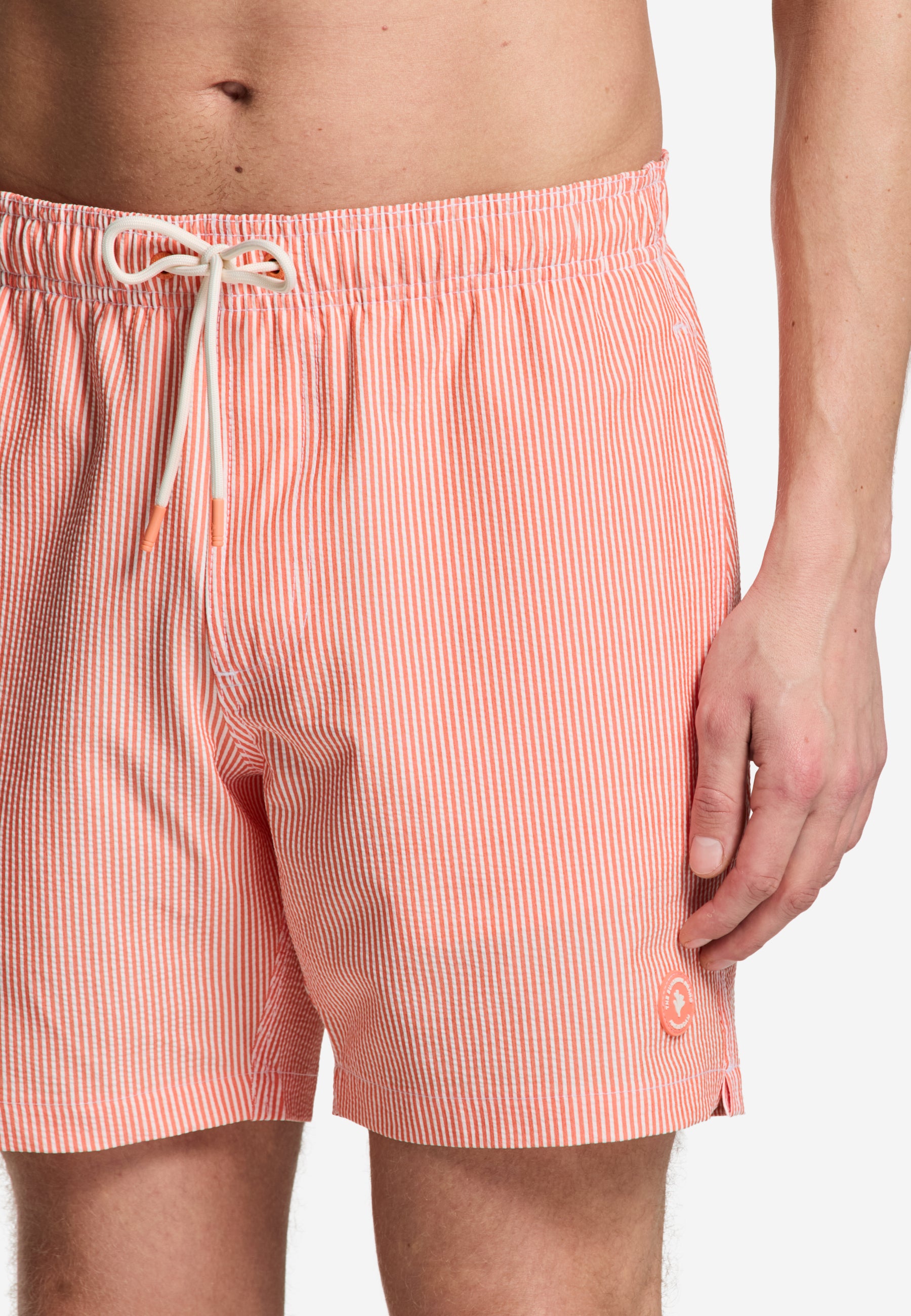 PETE swim shorts seersucker stripe | orange