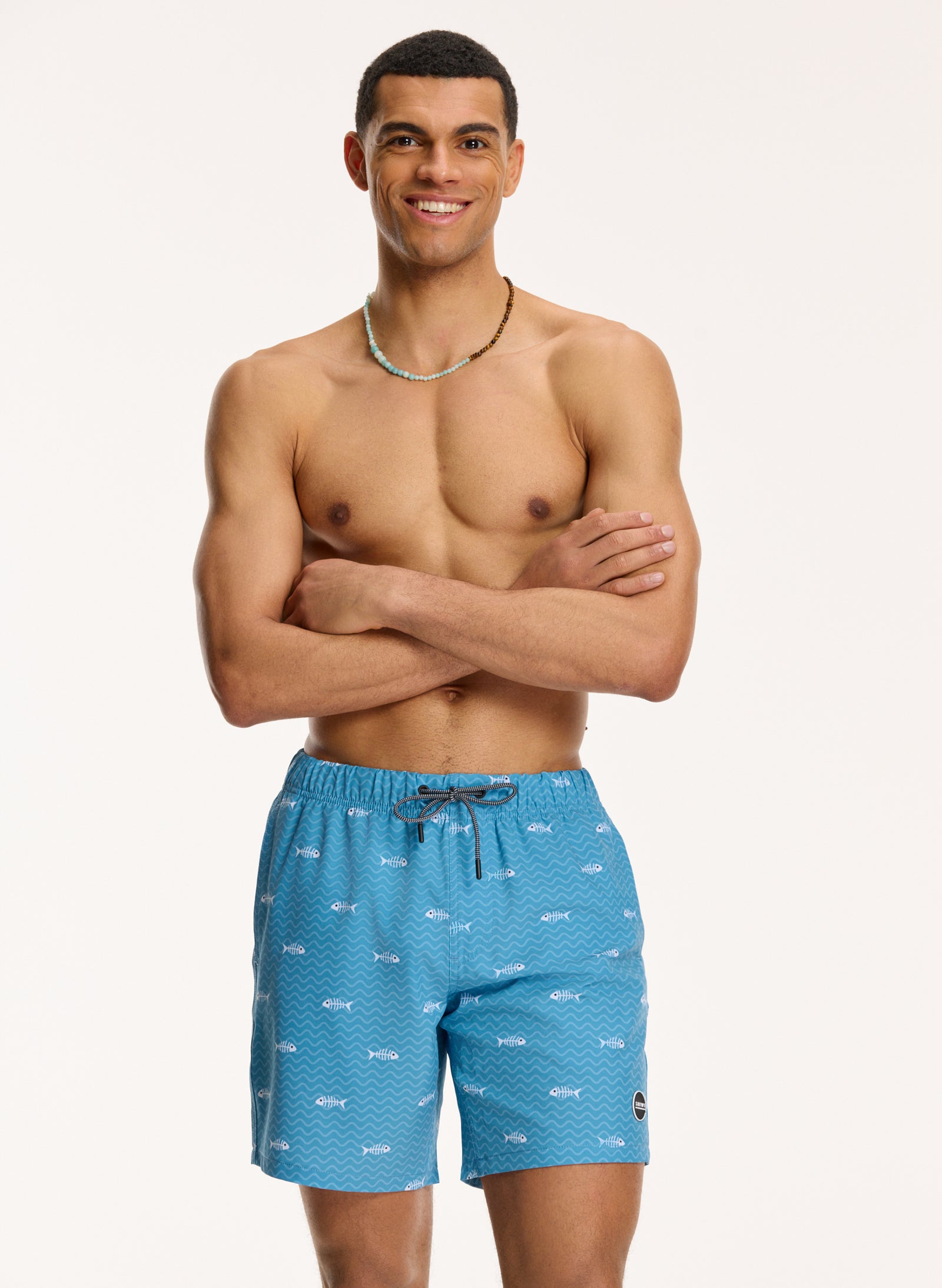 men swim shorts fish bone