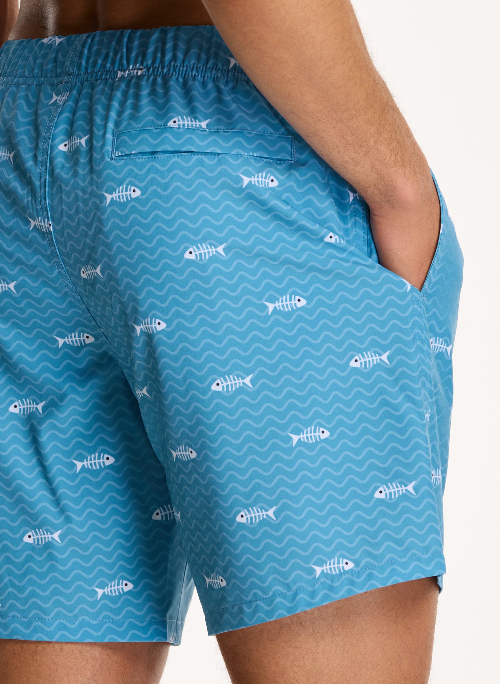 men swim shorts fish bone