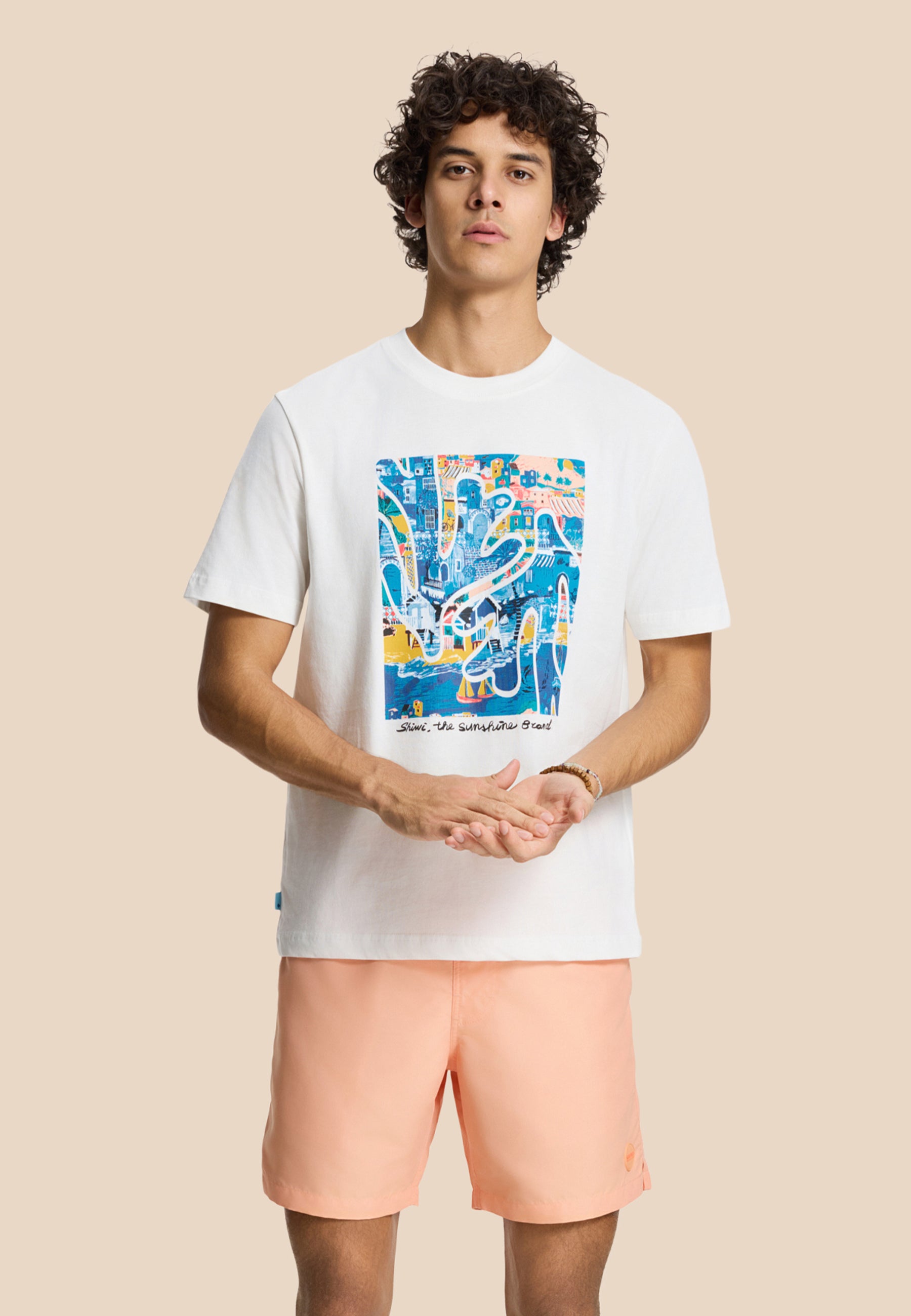 MIKE swim shorts solid | orange sun