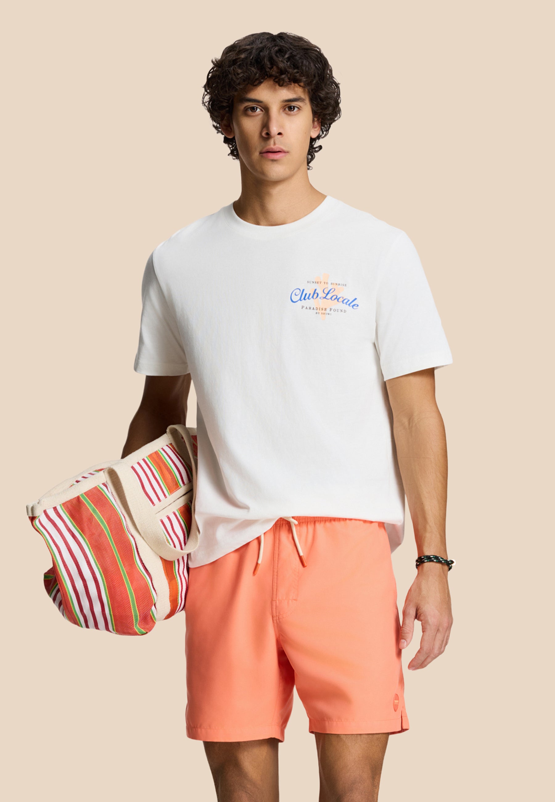 MIKE swim shorts solid | orange coral